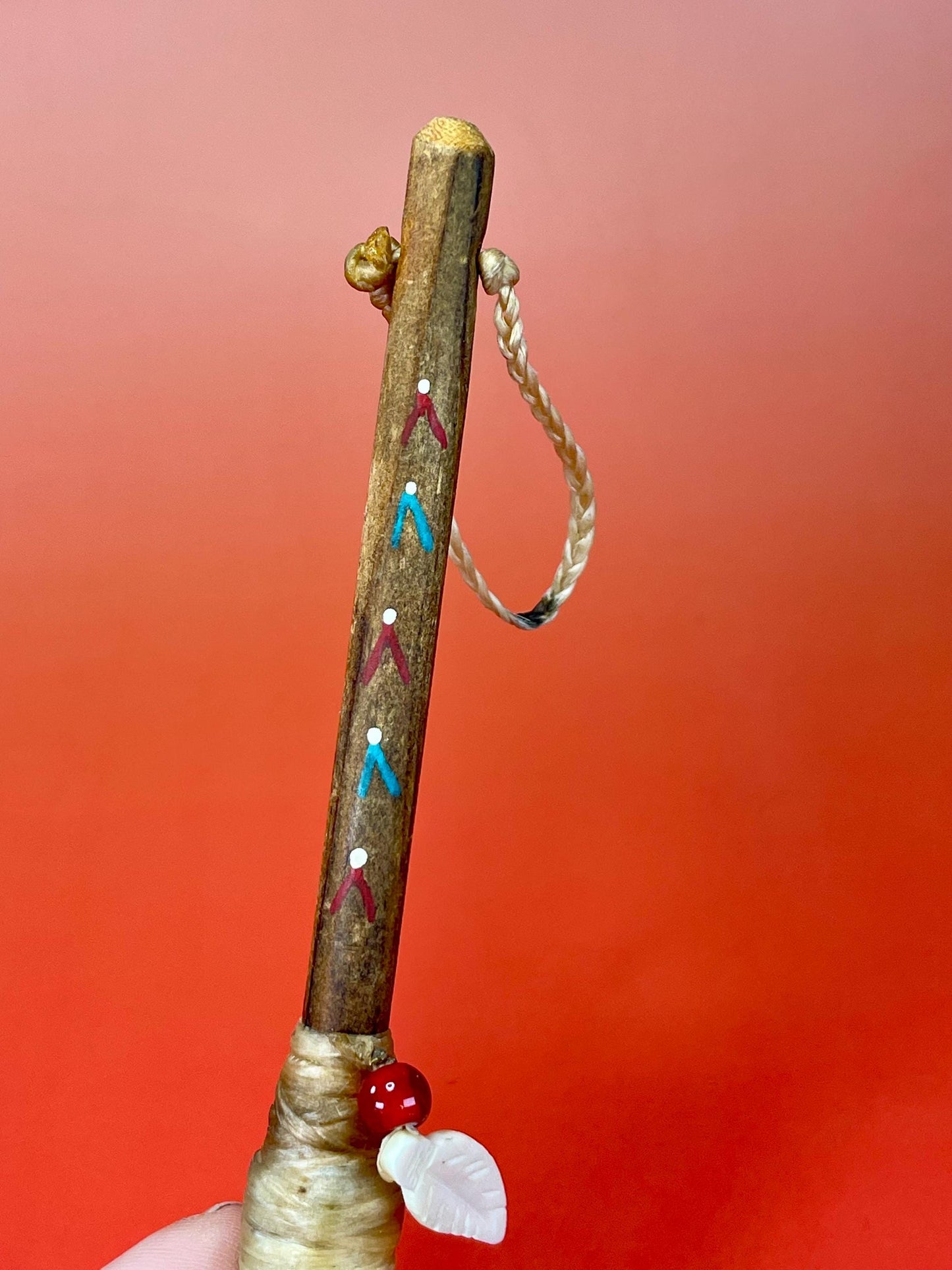 Lovely indigenous first nations rattle with great sound cool gift  value priced  6.5 inches