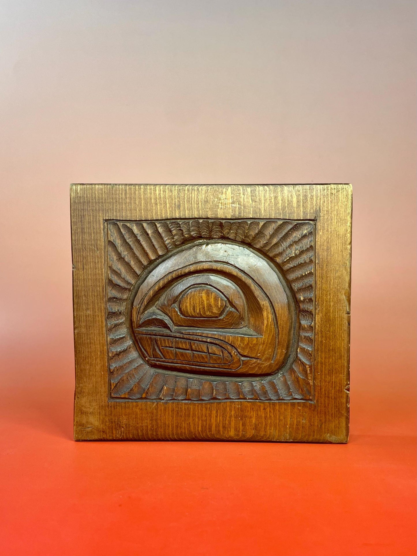 First Nations Carved, Signed Whale Plaque