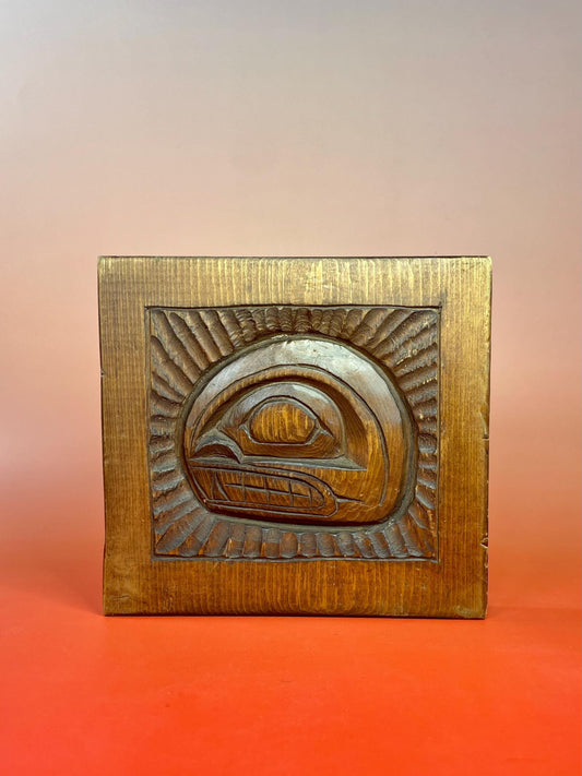 First Nations Carved, Signed Whale Plaque