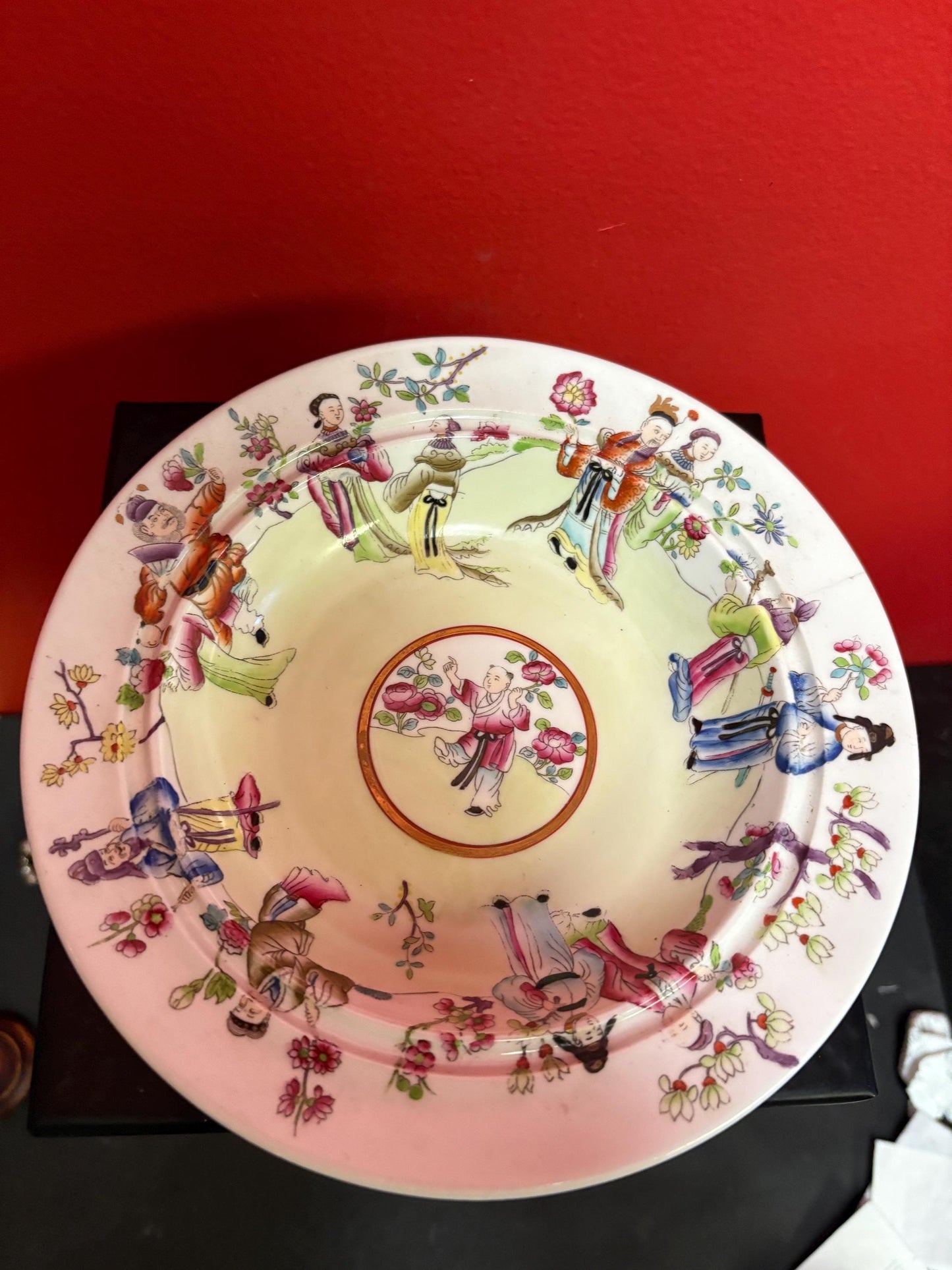 Beautiful antique Spode porcelain 1820s covered muffin dish - tiny crack  Asian decoration  wonderful cabinet piece - great value