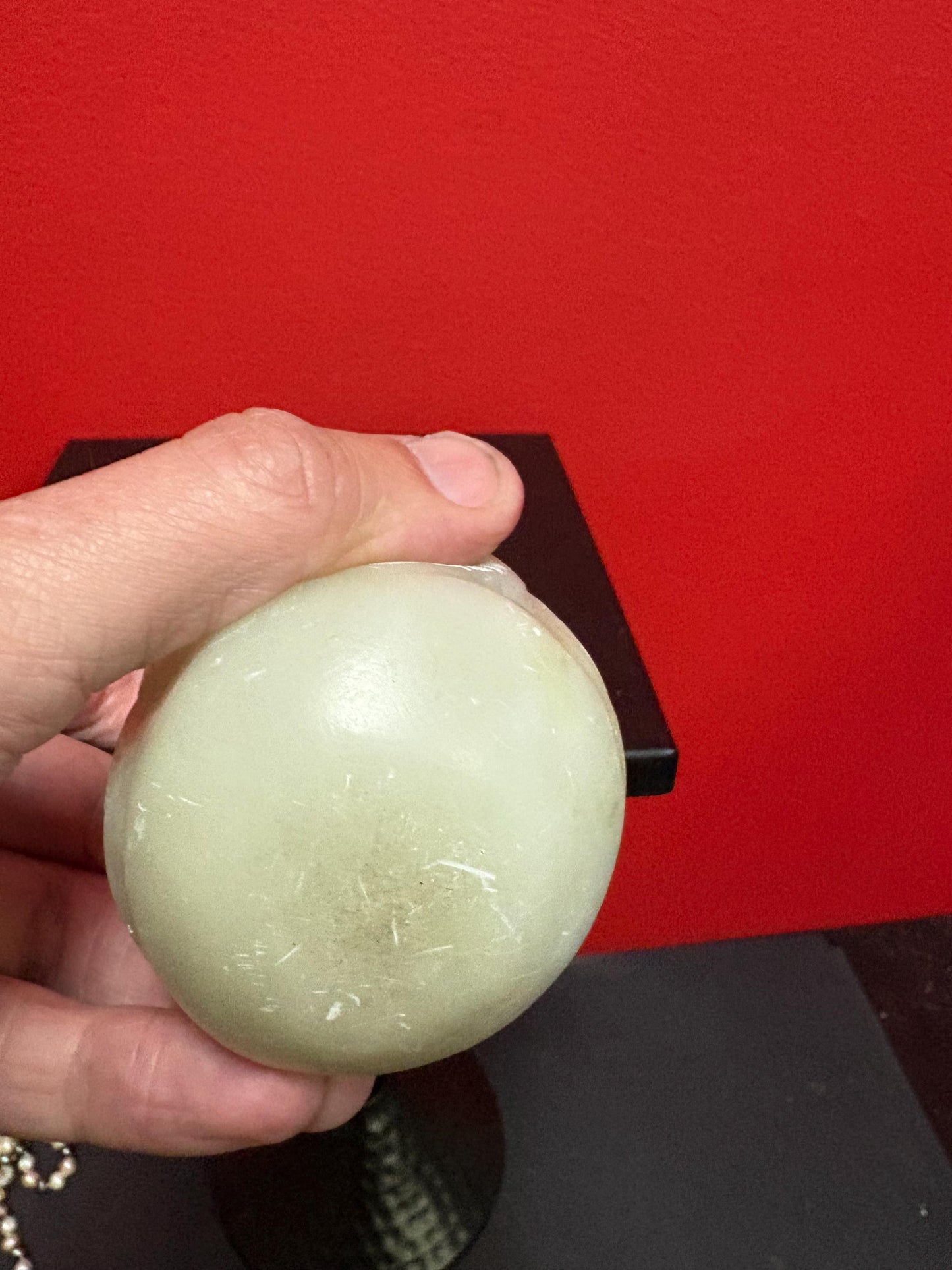 Beautiful 5 inch tall Jade vase  great imagery  origins unknown  value priced