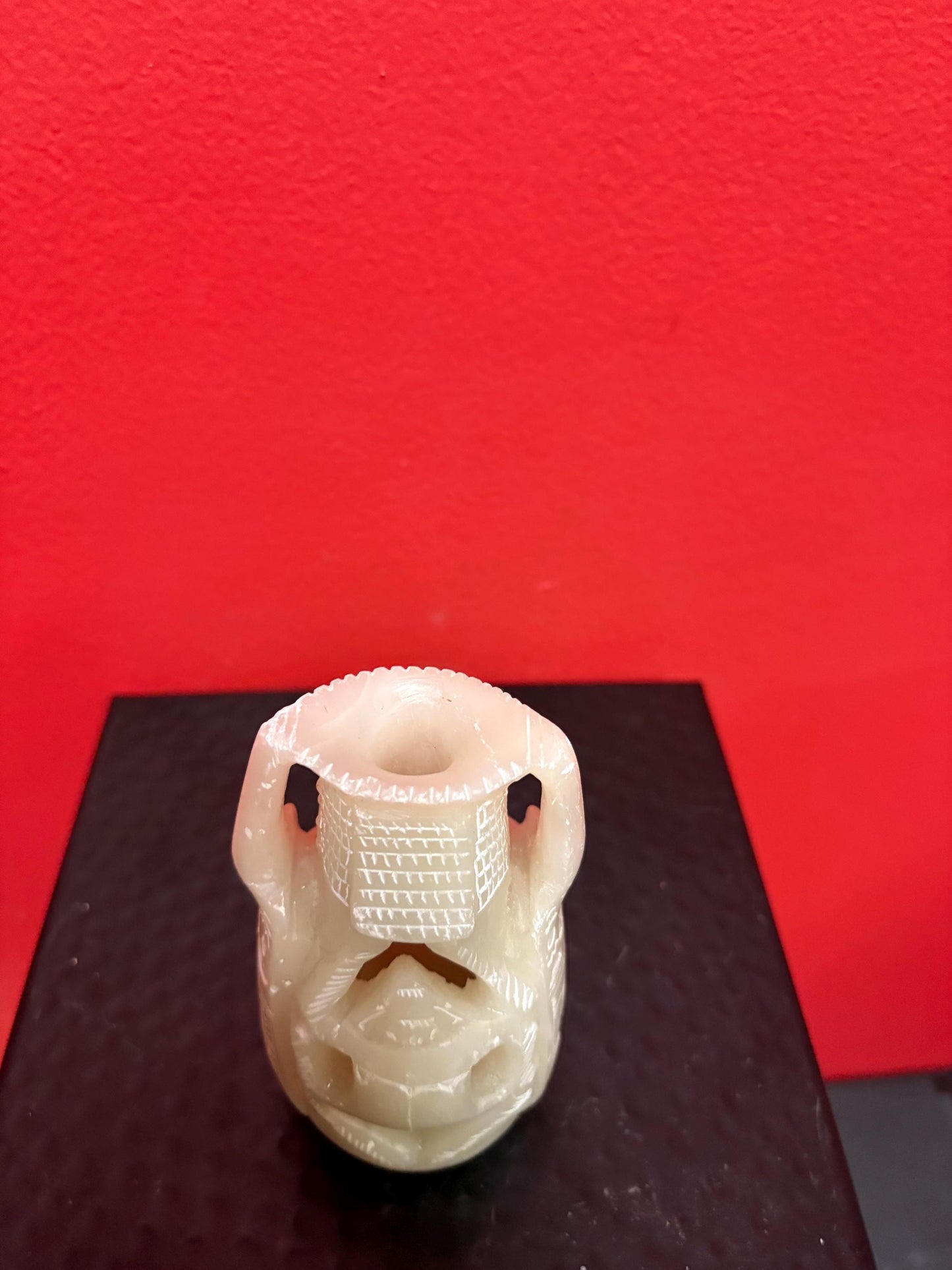 Beautiful 5 inch tall Jade vase  great imagery  origins unknown  value priced