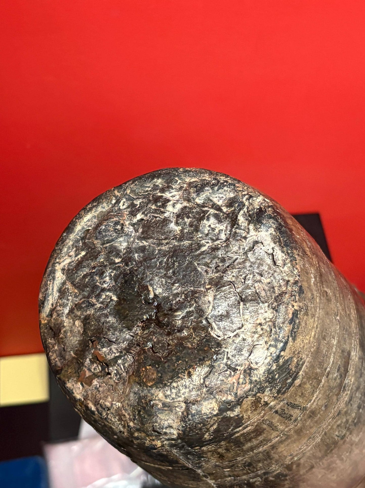 Museum quality 13 inch tall 18 century African water bucket   wonderful patina African historical piece  wow