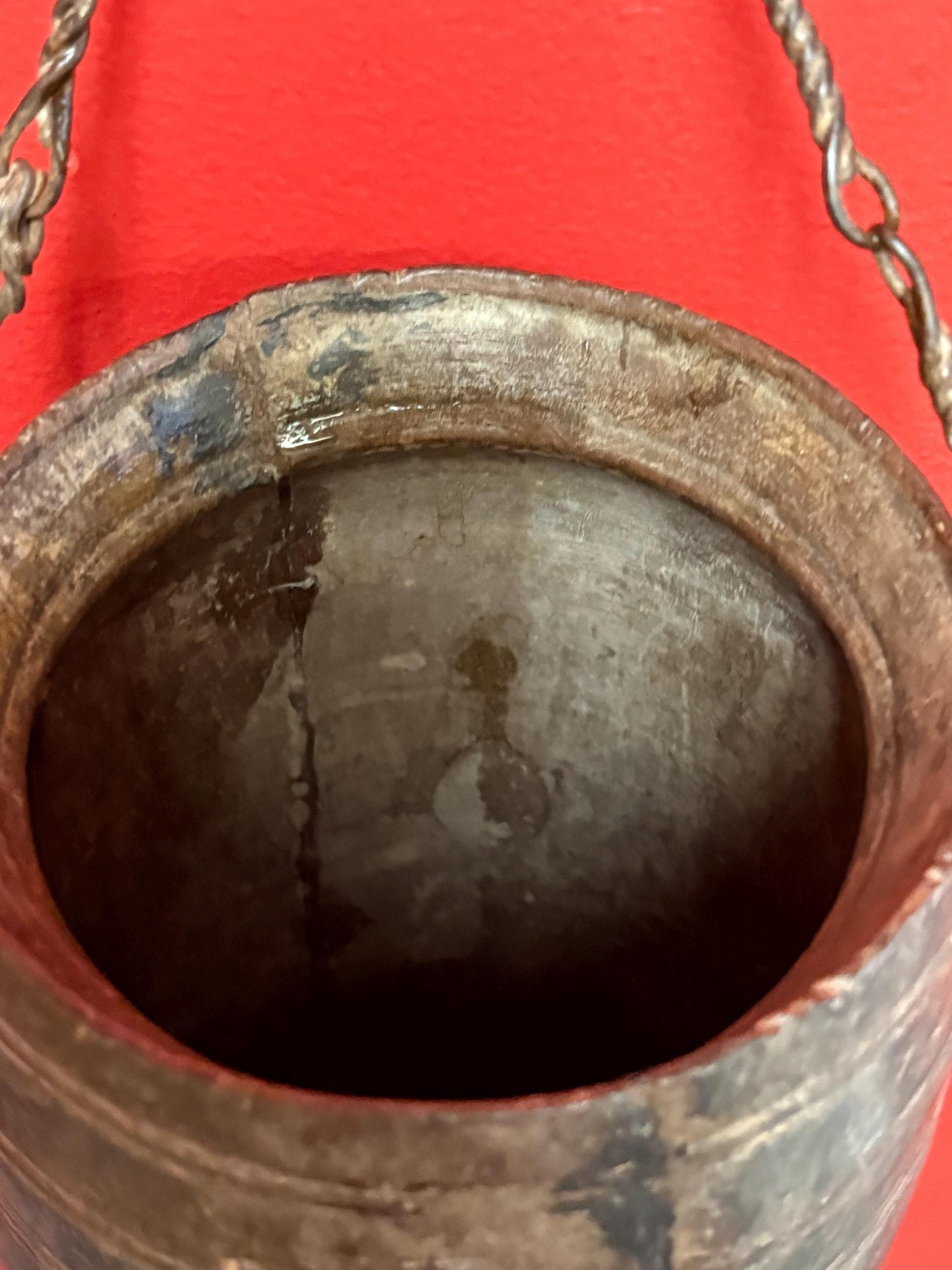 Museum quality 13 inch tall 18 century African water bucket   wonderful patina African historical piece  wow