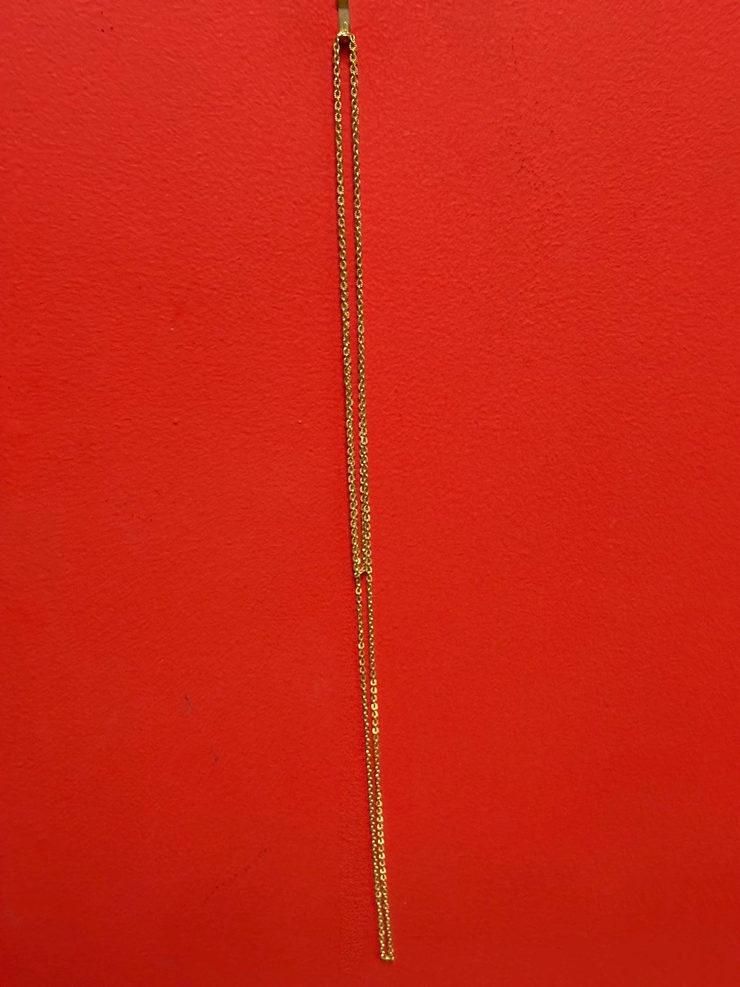 Super long approximately 60 inch gold chain  not tested  29 grams - B