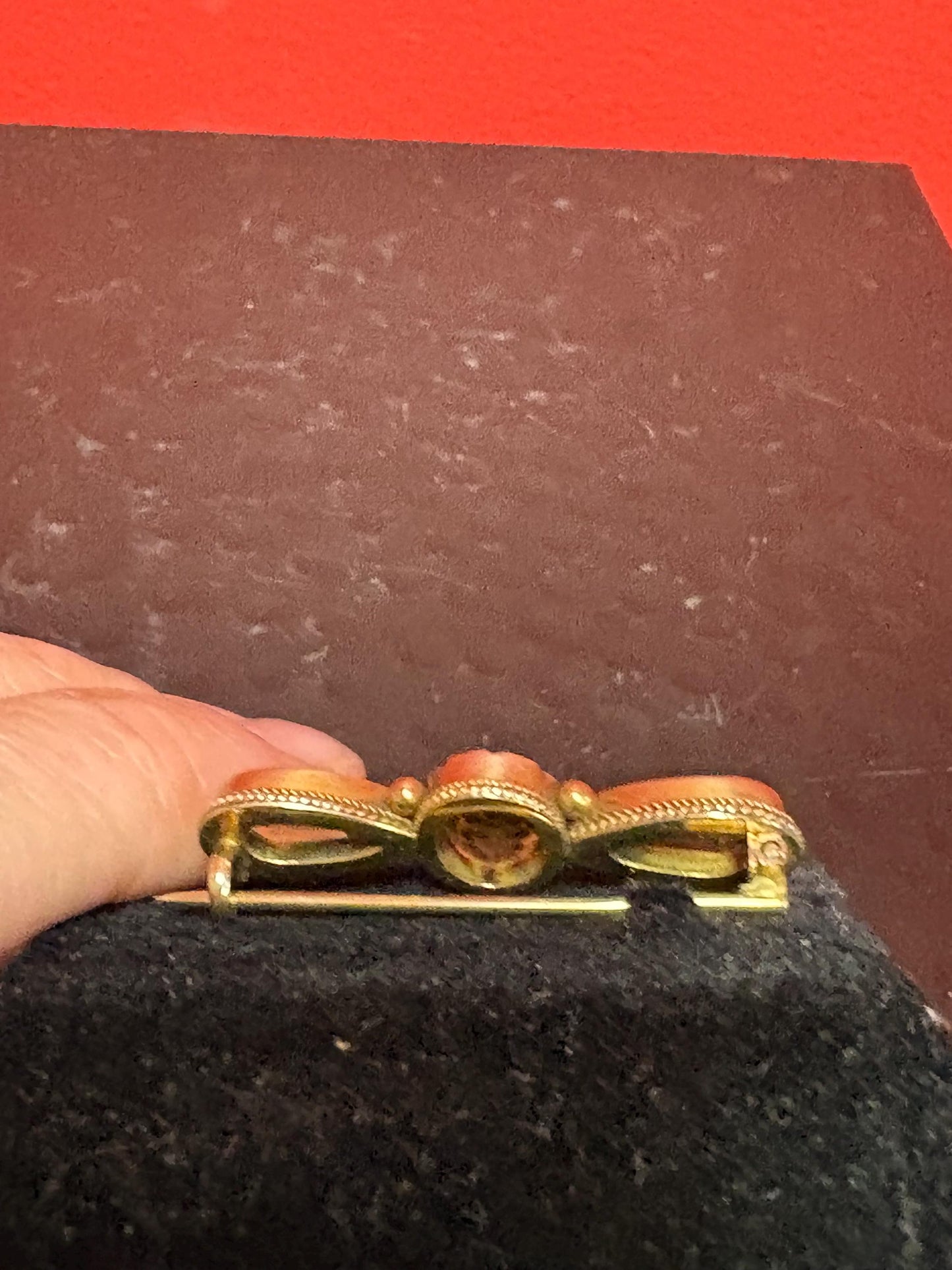 Victorian 14 karat gold and citrine brooch  wonderful quality  B