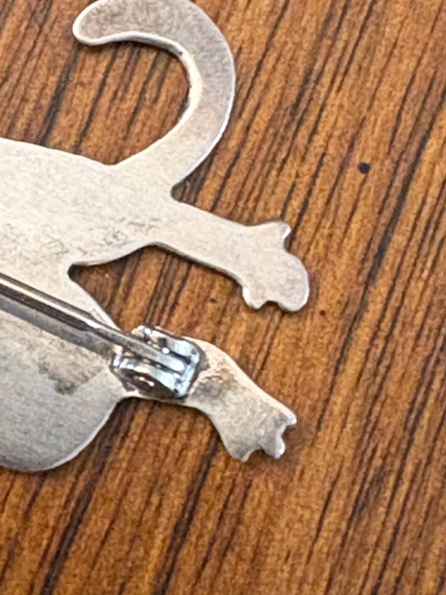 Beautiful Mexican sterling and 14 karat gold doggie brooch  great quality - B