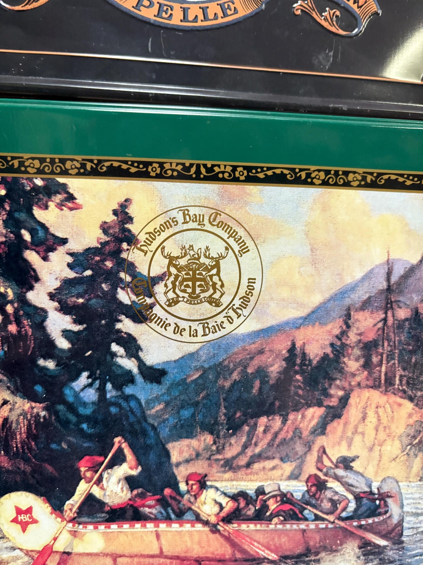 Hudson Bay Company two wonderful vintage HBC Hudson Bay Company tins in good condition  both 9 x 9  great gifts