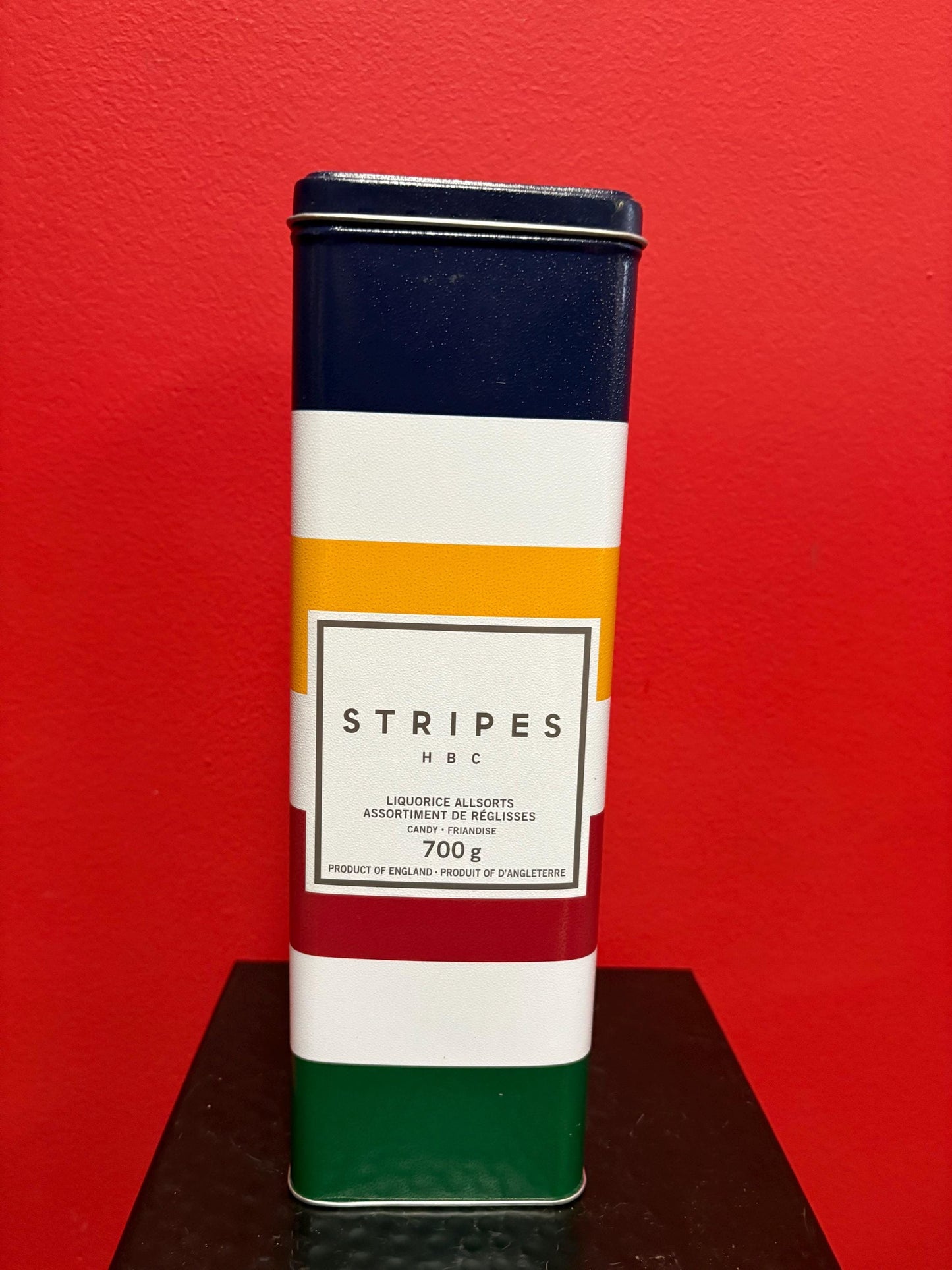 Beautiful 10.5 inch Hudson Bay Company liquorice tin nice condition collectable- 2 available  HBC Canada- great decoration