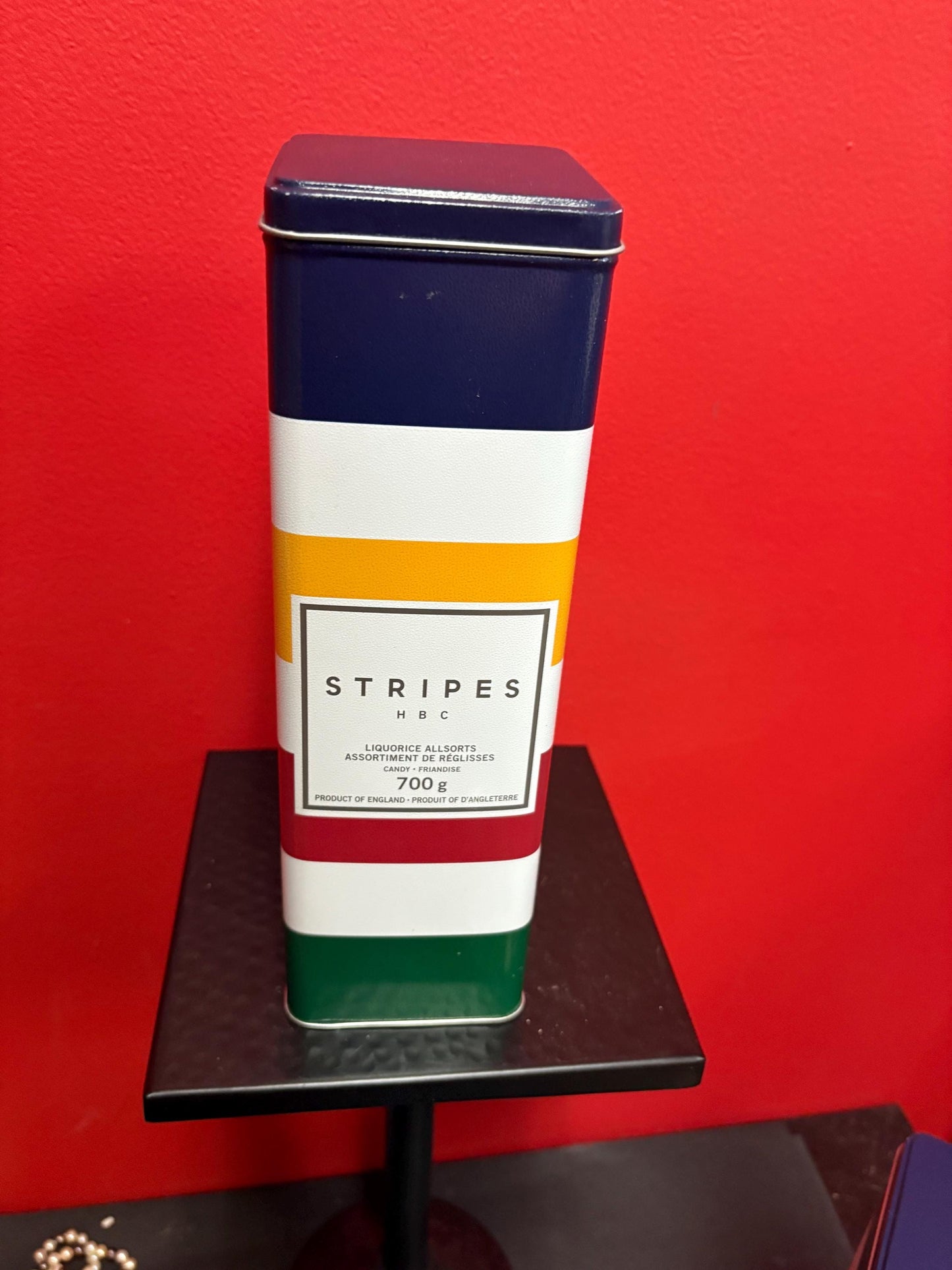 Beautiful 10.5 inch Hudson Bay Company liquorice tin nice condition collectable- 2 available  HBC Canada- great decoration