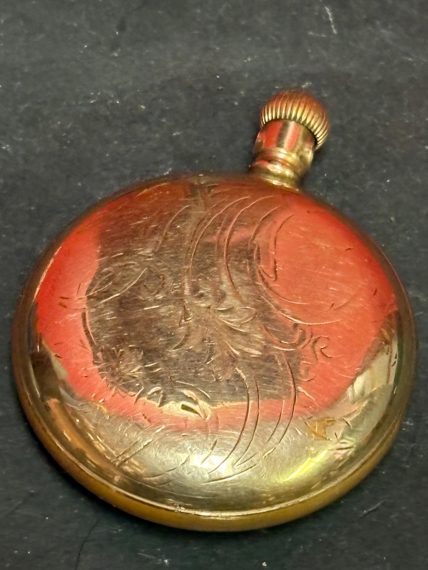Beautiful 3 inch gold filled Waltham pocket watch antique beauty needs work sold as is  wow