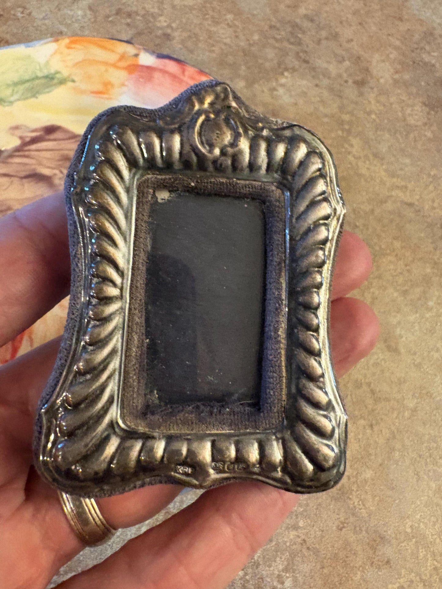 Beautiful antique sterling silver 4 x 2 wide picture frame  needs a polish  great value