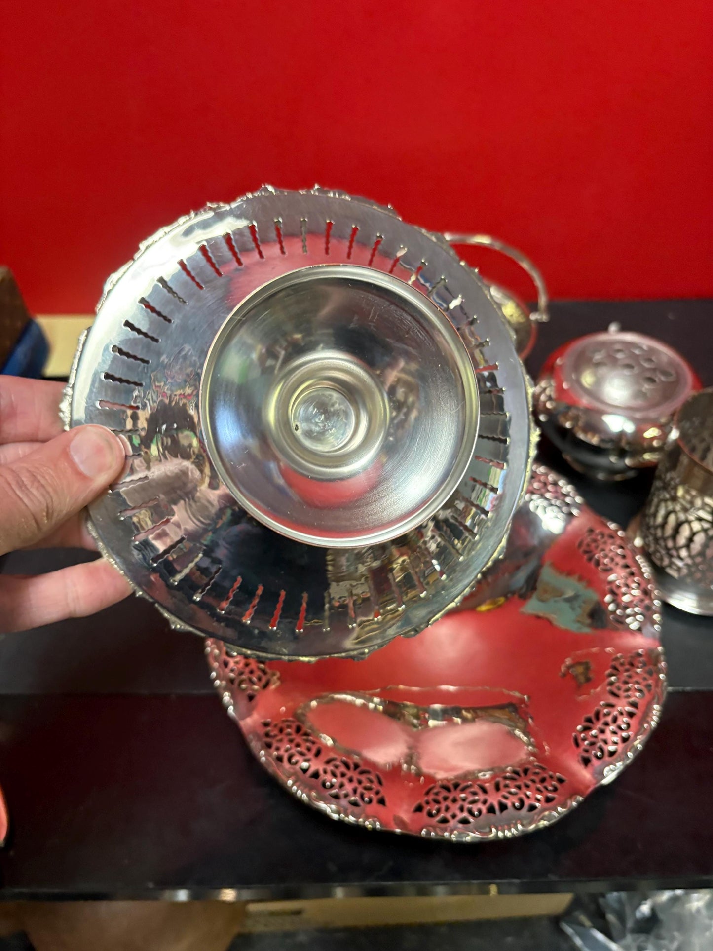 Beautiful lot of antique polished silver plate serving pieces  wonderful value and makes great gifts  wow