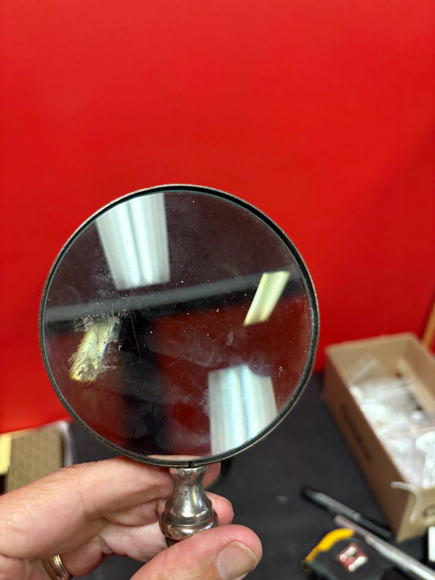 Beautiful vintage 10 x 4“ wide untested silver handled magnifying glass  regal and unique  wow  great gift