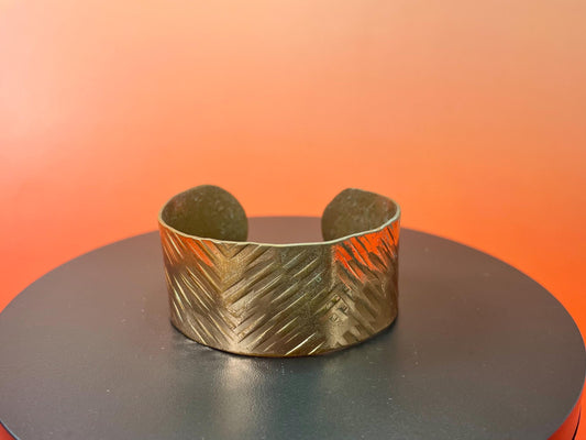Beautiful 2.25 inch wide vintage copper bracelet Cuff- fits various size wrists