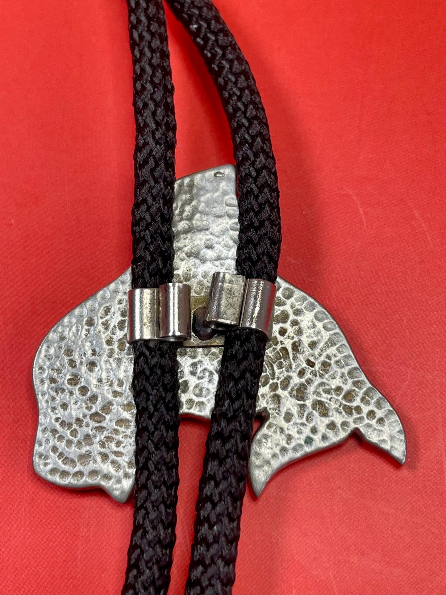 35 inch Bolo Tie with Pewter Orca  First Nations beauty