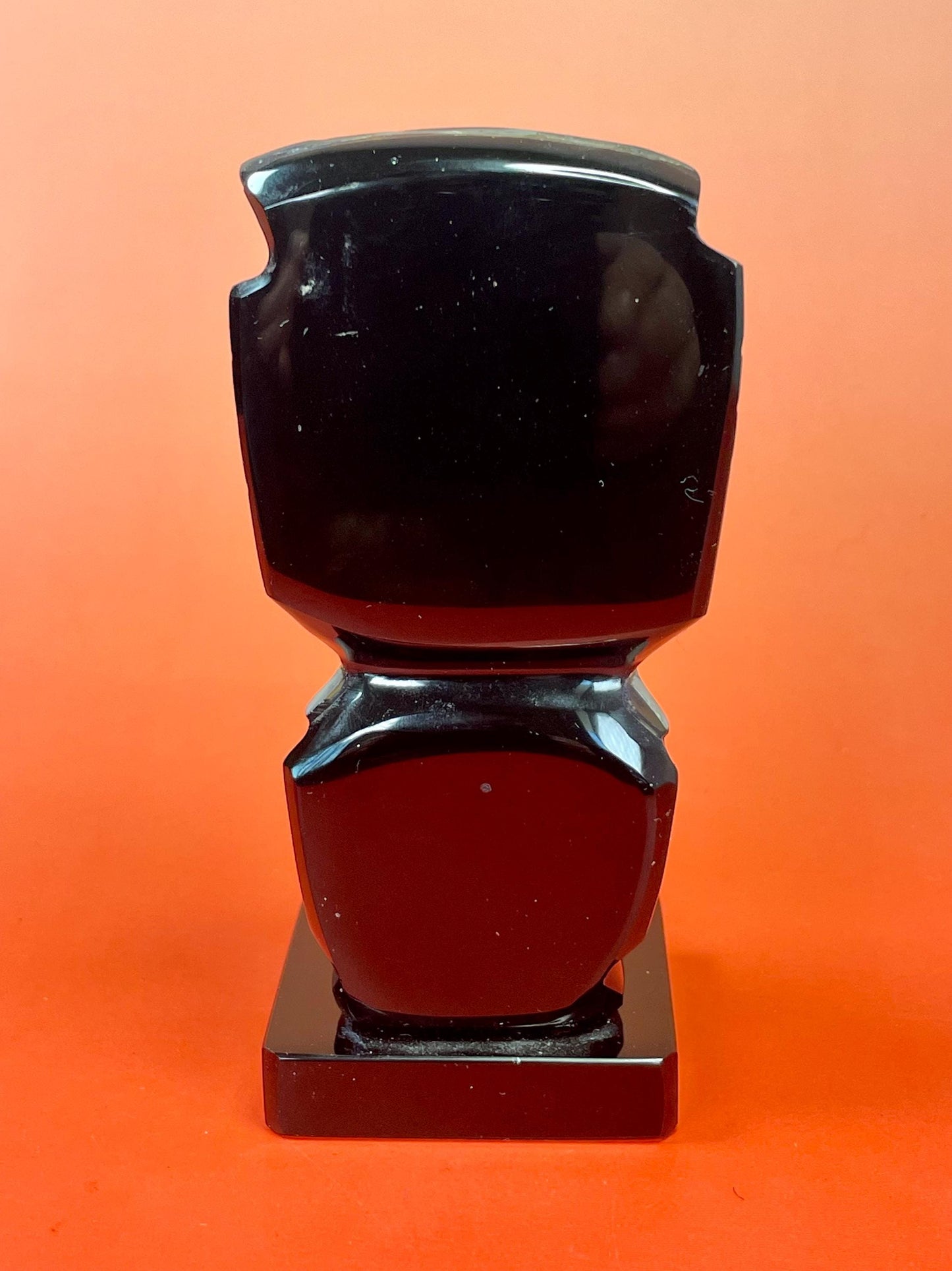 Obsidian, Turquoise and Abalone Statue  4.25 inches