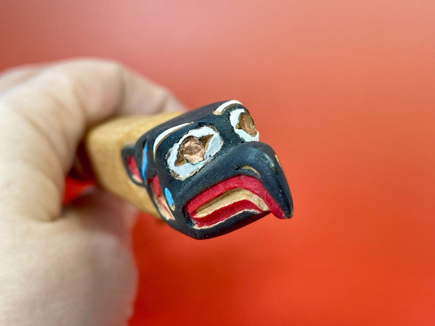 First Nations Handcarved Eagle Spoon  Signed by Artist