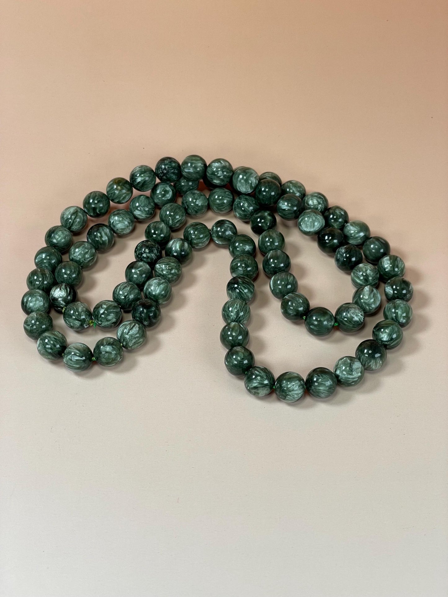 Cool Green Glass Beaded Necklace  no clasp