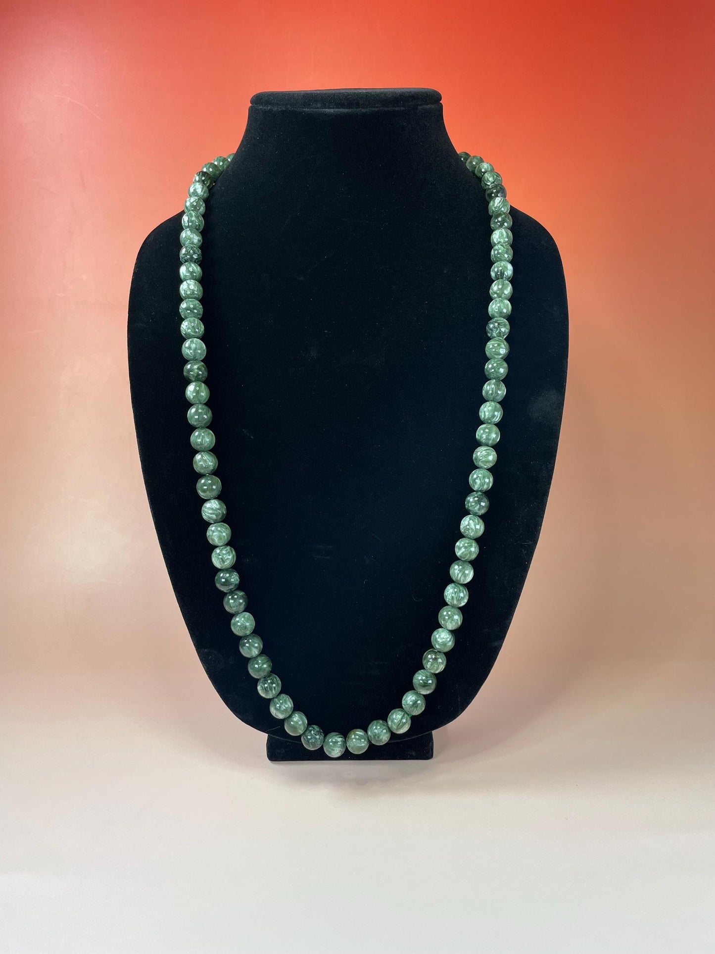 Cool Green Glass Beaded Necklace  no clasp