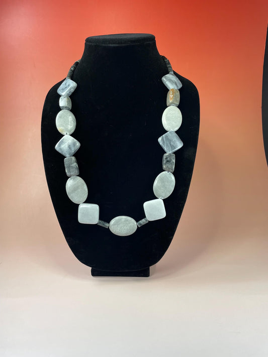 Chunky Heavy Stone Bead Necklace