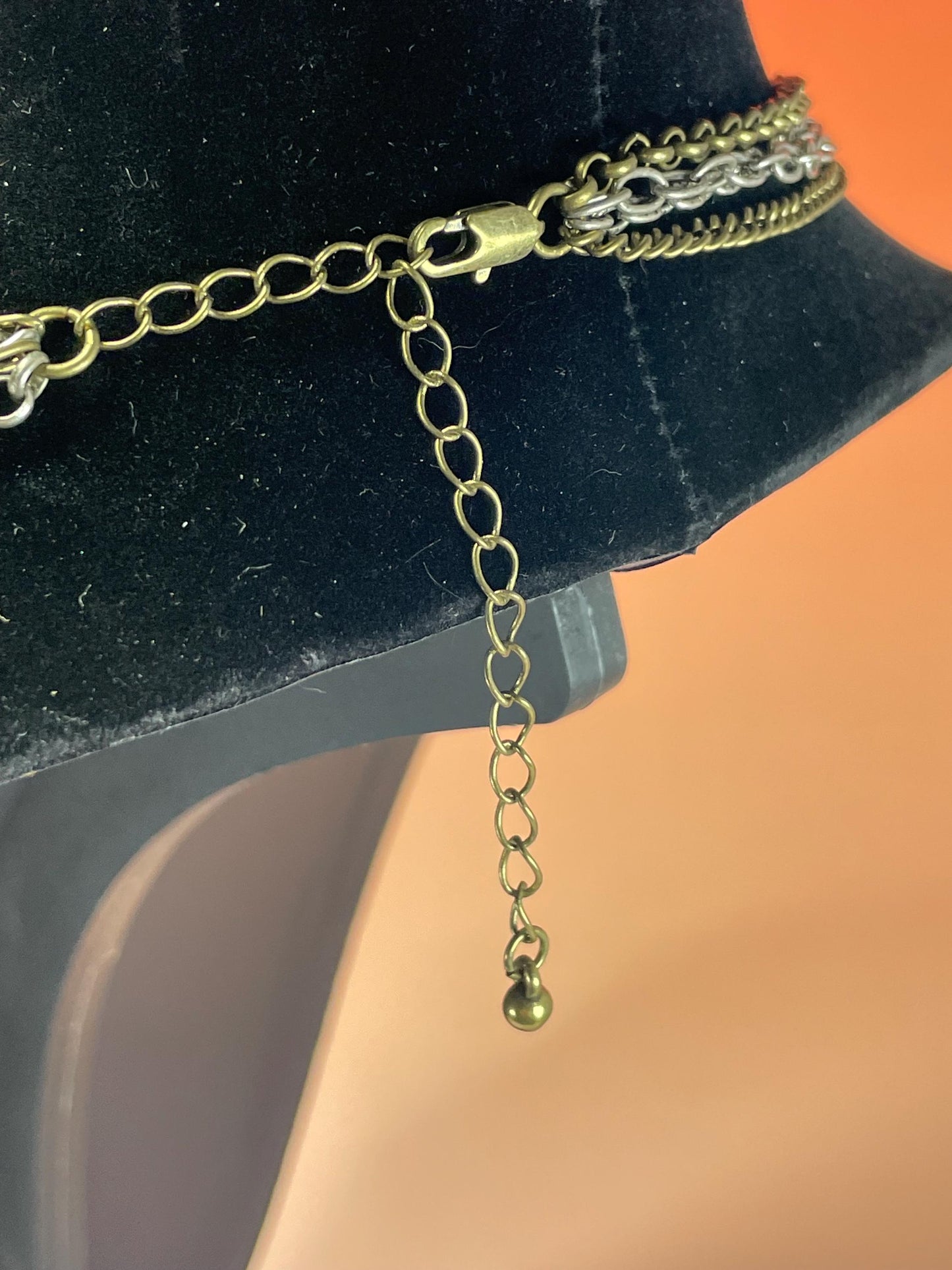 33 inch Metal Chain Necklace with Embellishments