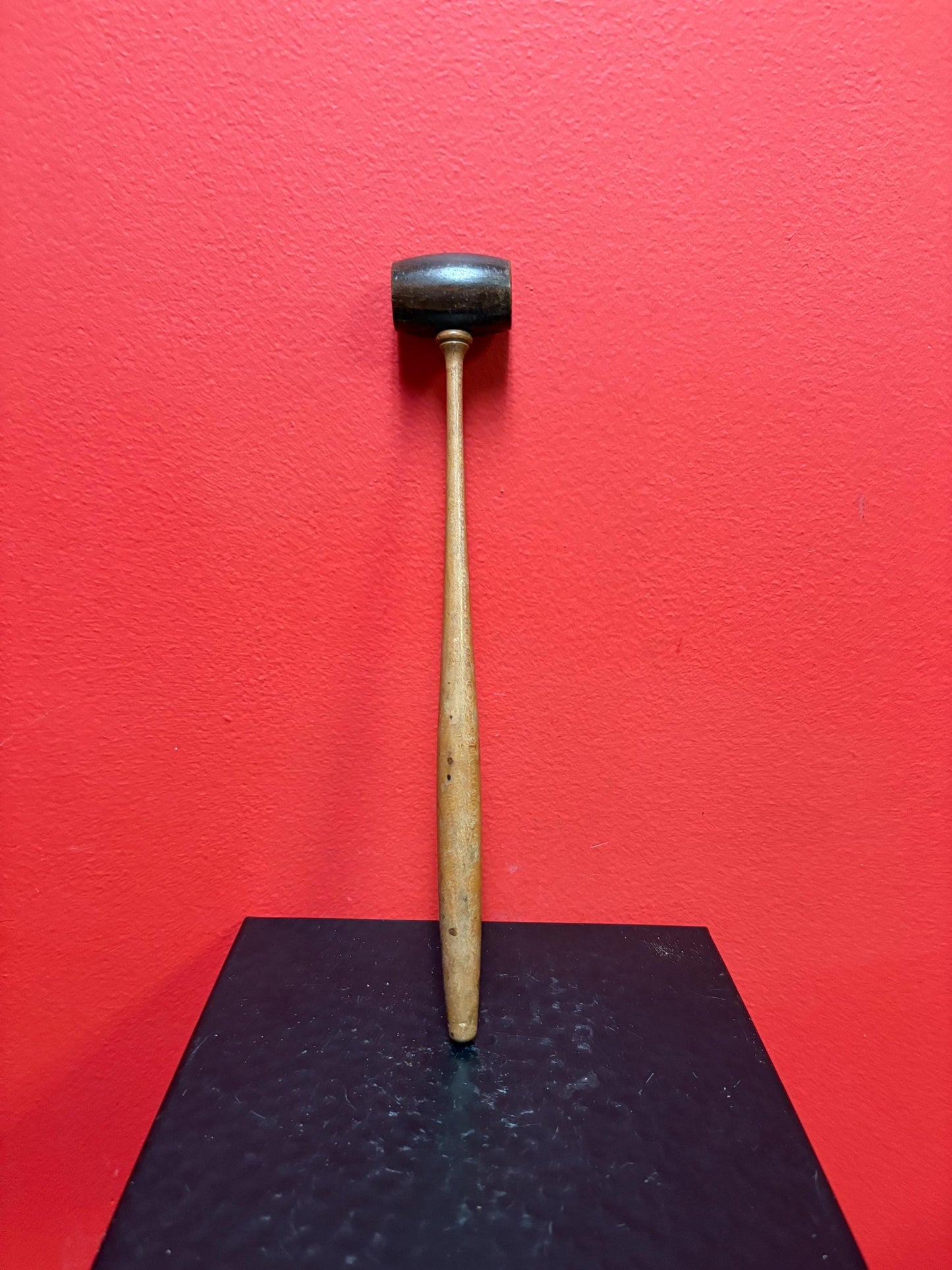 Antique 19 century beautiful 11 inch jewellery maker repairman tool mallet    wonderful quality and condition  from collection  very rare