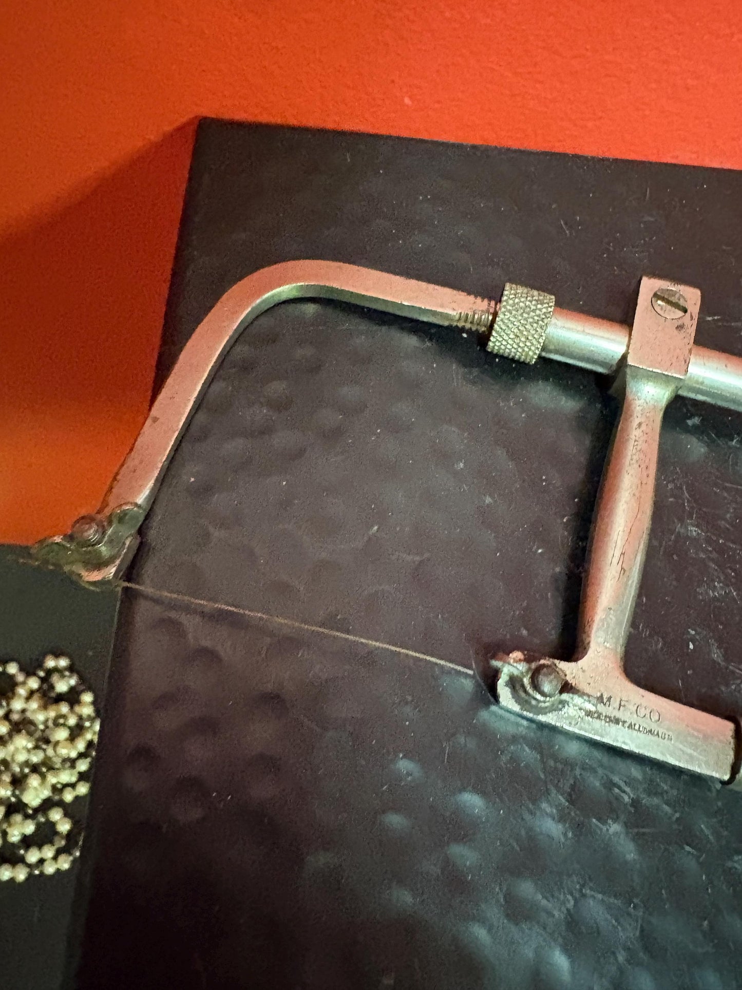 Antique 19 century beautiful 8 inch jewellery maker repairman tool saw   wonderful quality and condition  from collection