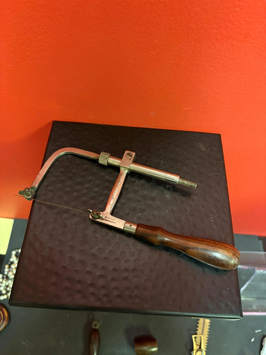 Antique 19 century beautiful 8 inch jewellery maker repairman tool saw   wonderful quality and condition  from collection