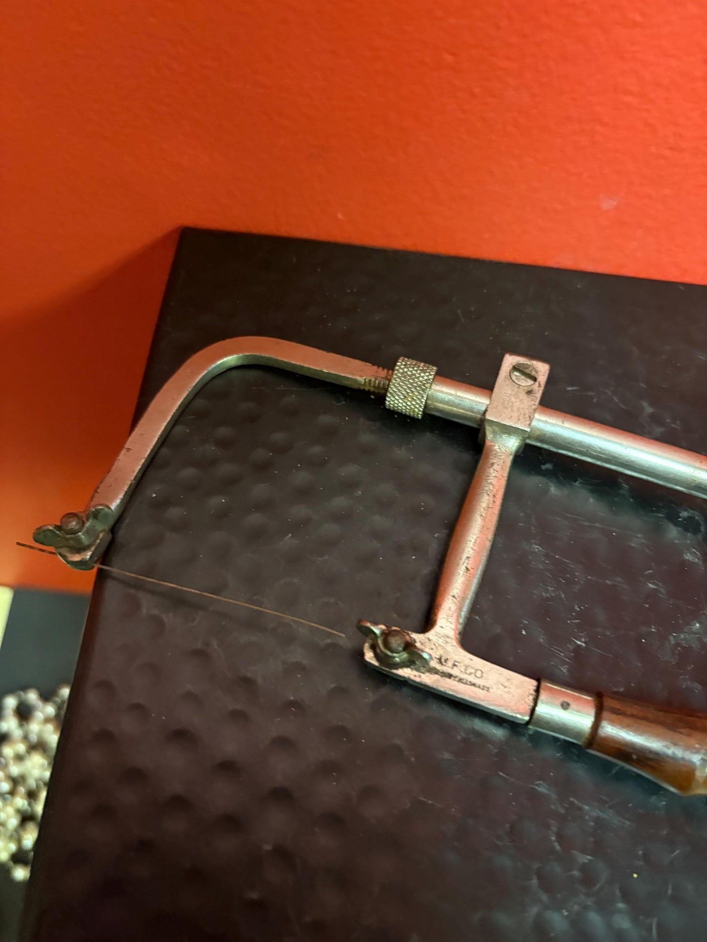 Antique 19 century beautiful 8 inch jewellery maker repairman tool saw   wonderful quality and condition  from collection