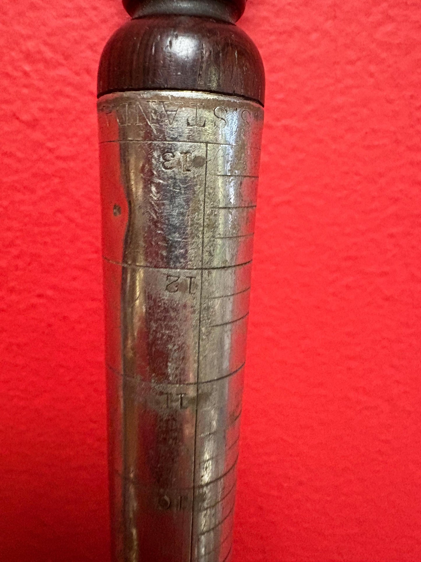 Antique 19 century beautiful 12 inch jewellery maker repairman ring sizer  wonderful quality and condition  from collection