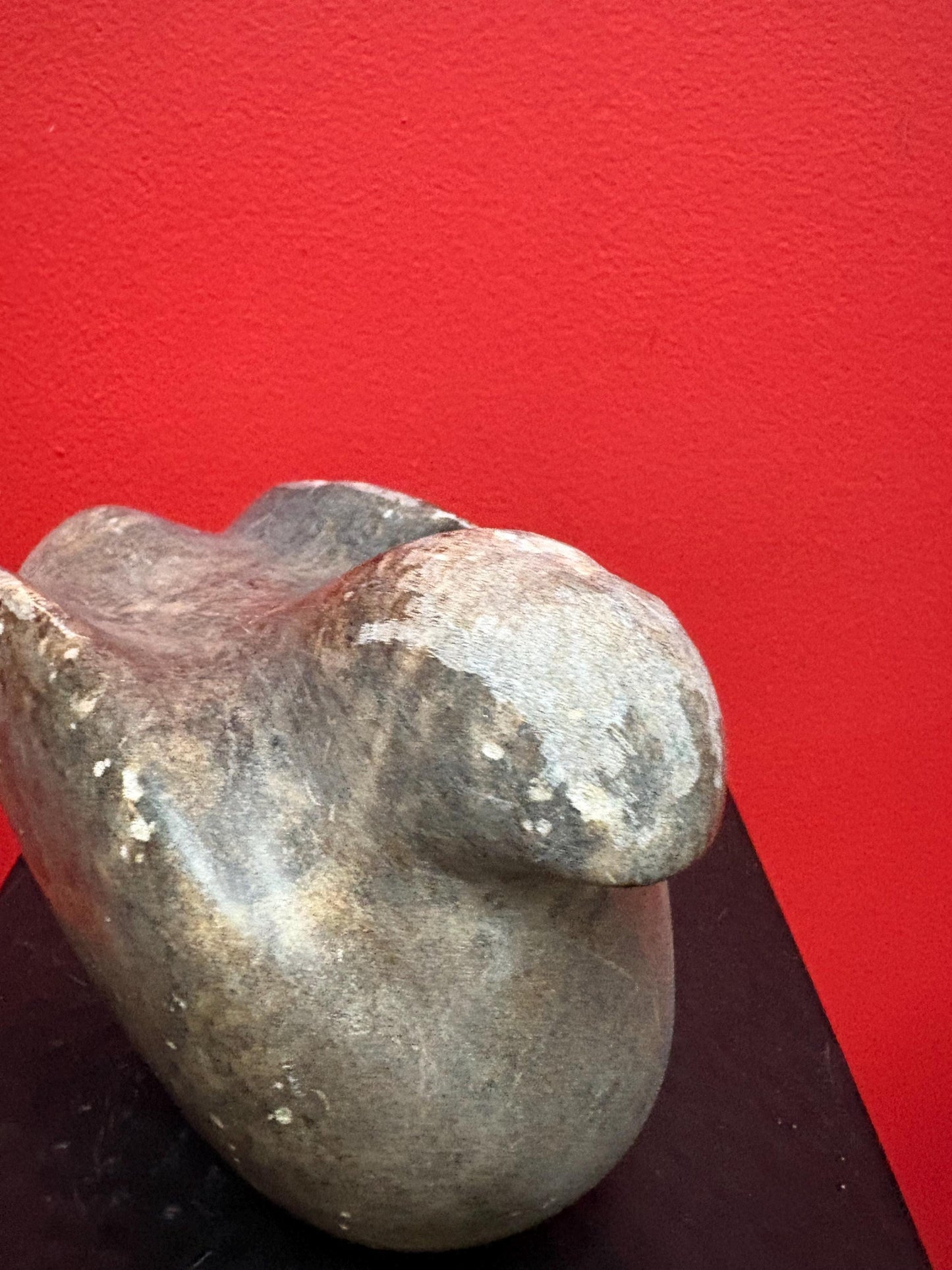 Lovely indigenous Inuit soapstone bird  7 x 6 high  not perfect condition  signed and heavy.  wow