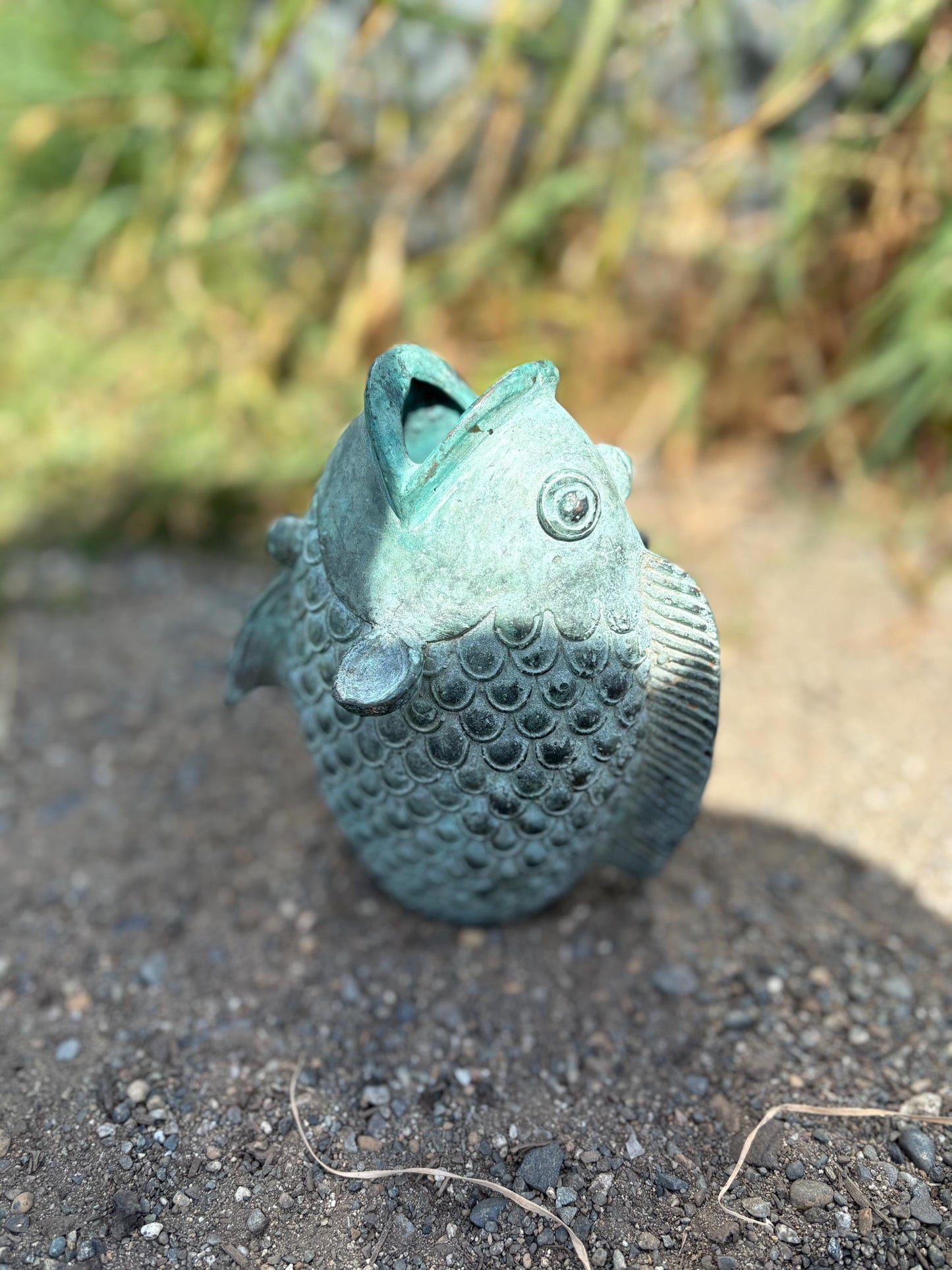 Stunning old Japanese 6 inch bronze Koi fish with wonderful patina  intense beauty  Japanese art  great gift