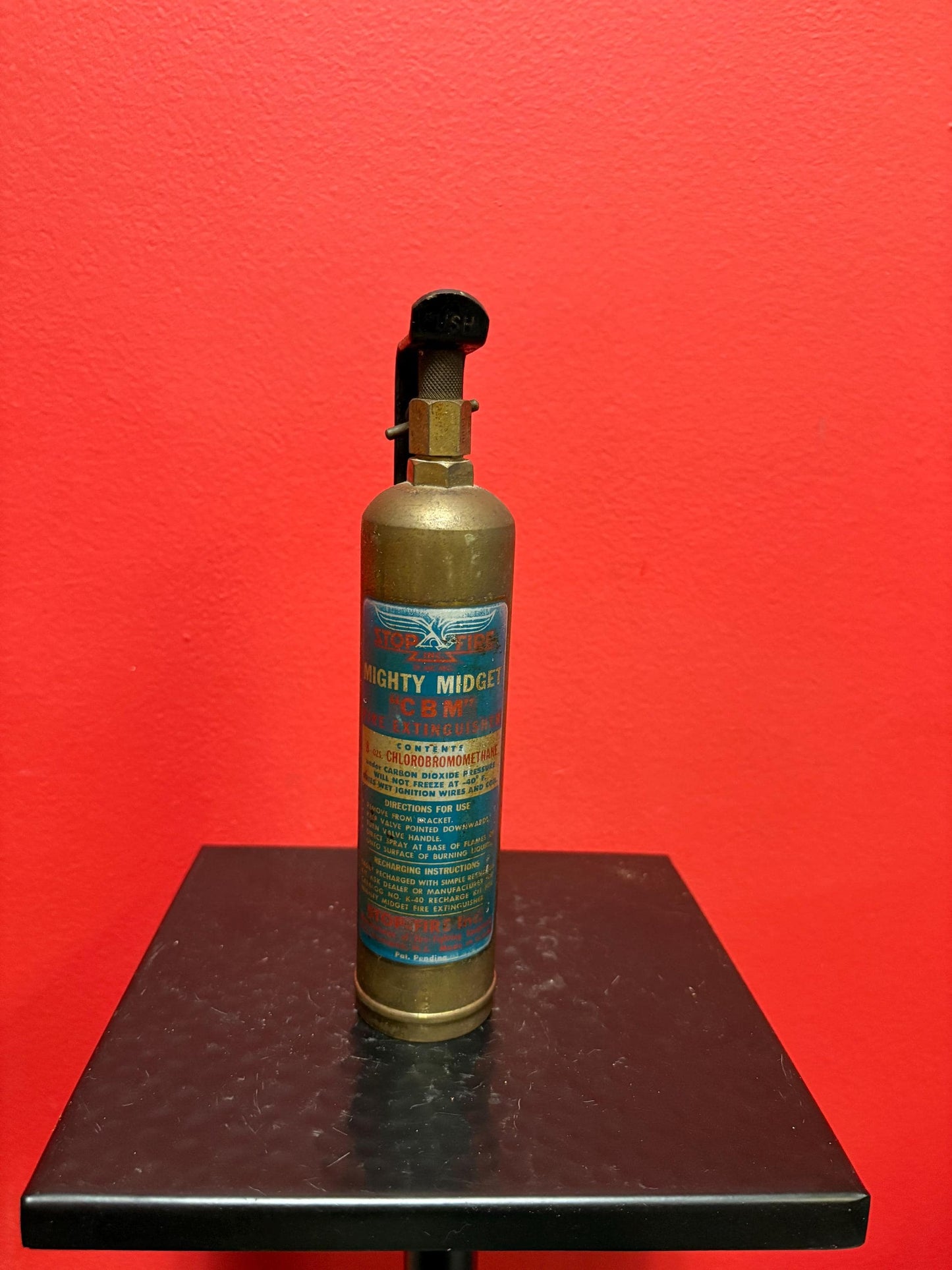 Antique 8 inch mighty midget fire extinguisher salesman sample  empty  so cool