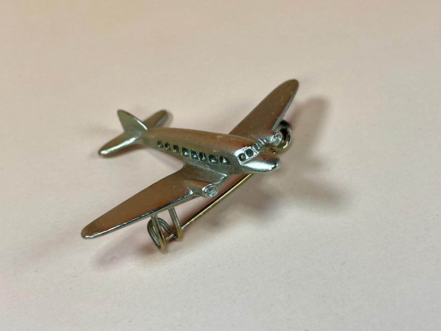 Fun Metal Airplane Pin  1.75 inches