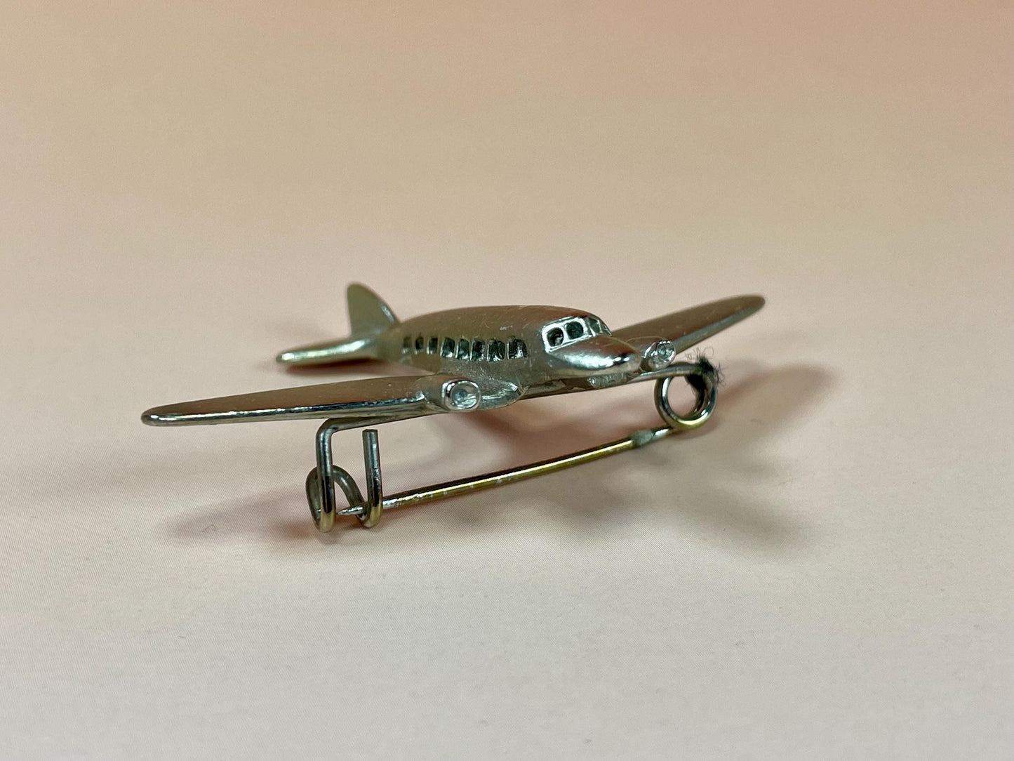 Fun Metal Airplane Pin  1.75 inches