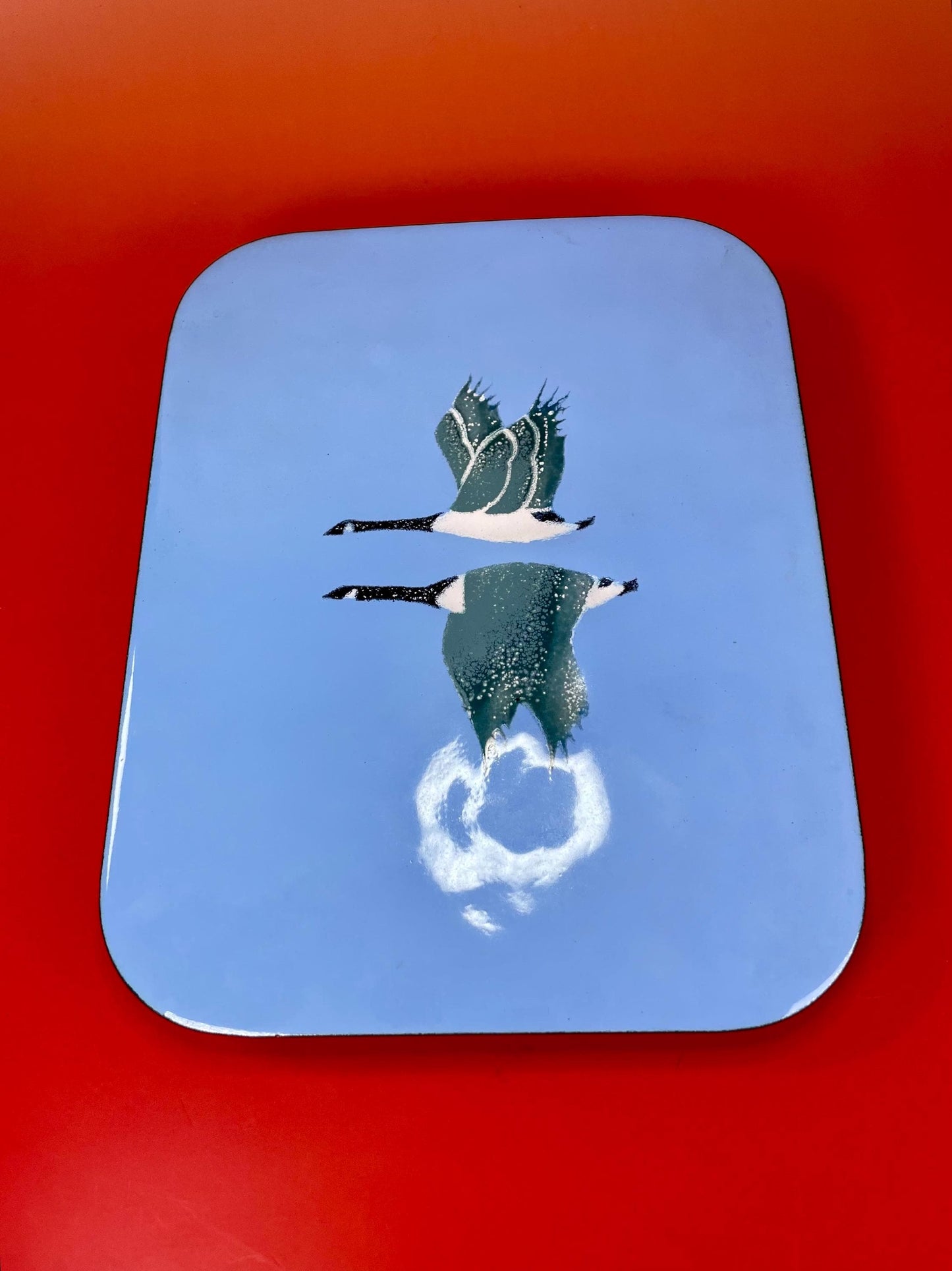 Stunning Enamel Canadian Goose Wall Hanging