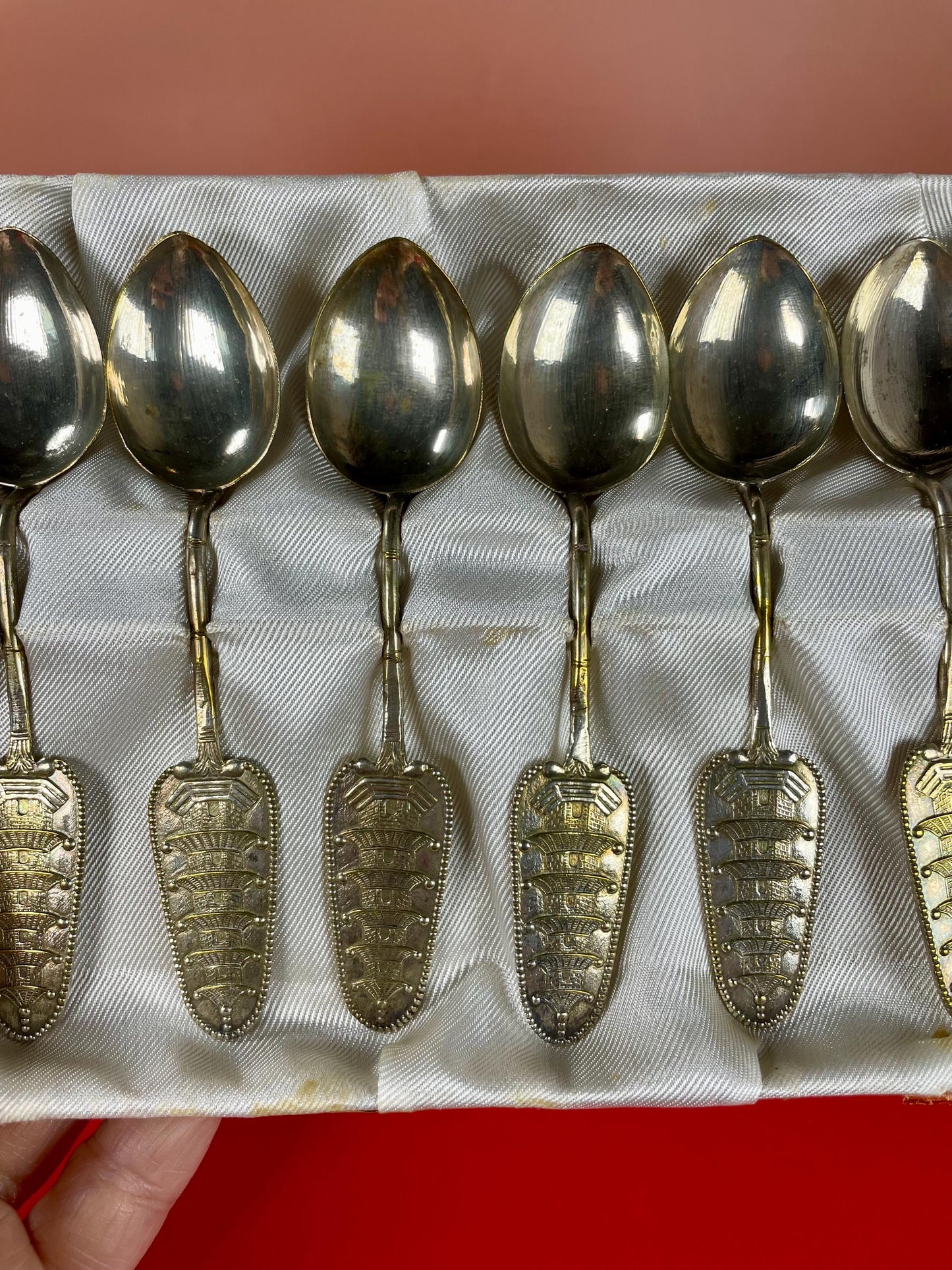 Silver-Plated Spoons Set  4.5 in  in Case -B