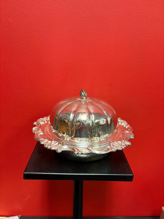 Gorgeous 9 x 6 high antique silver plated muffin dish great to use or gift  regal  serving