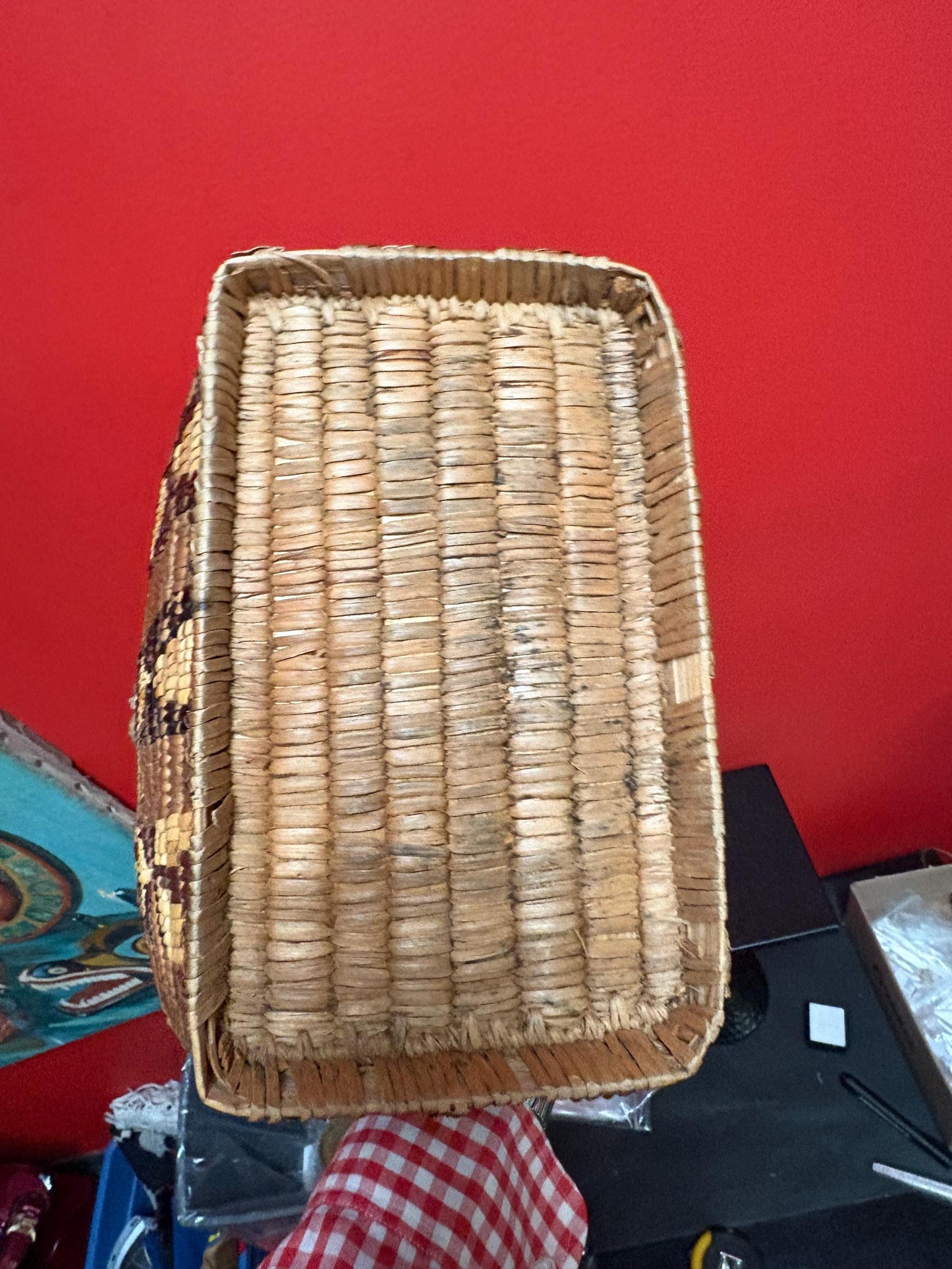 Amazing antique 11 x 9 x 7 high coast Salish indigenous first nations basket in great condition with original lining wow