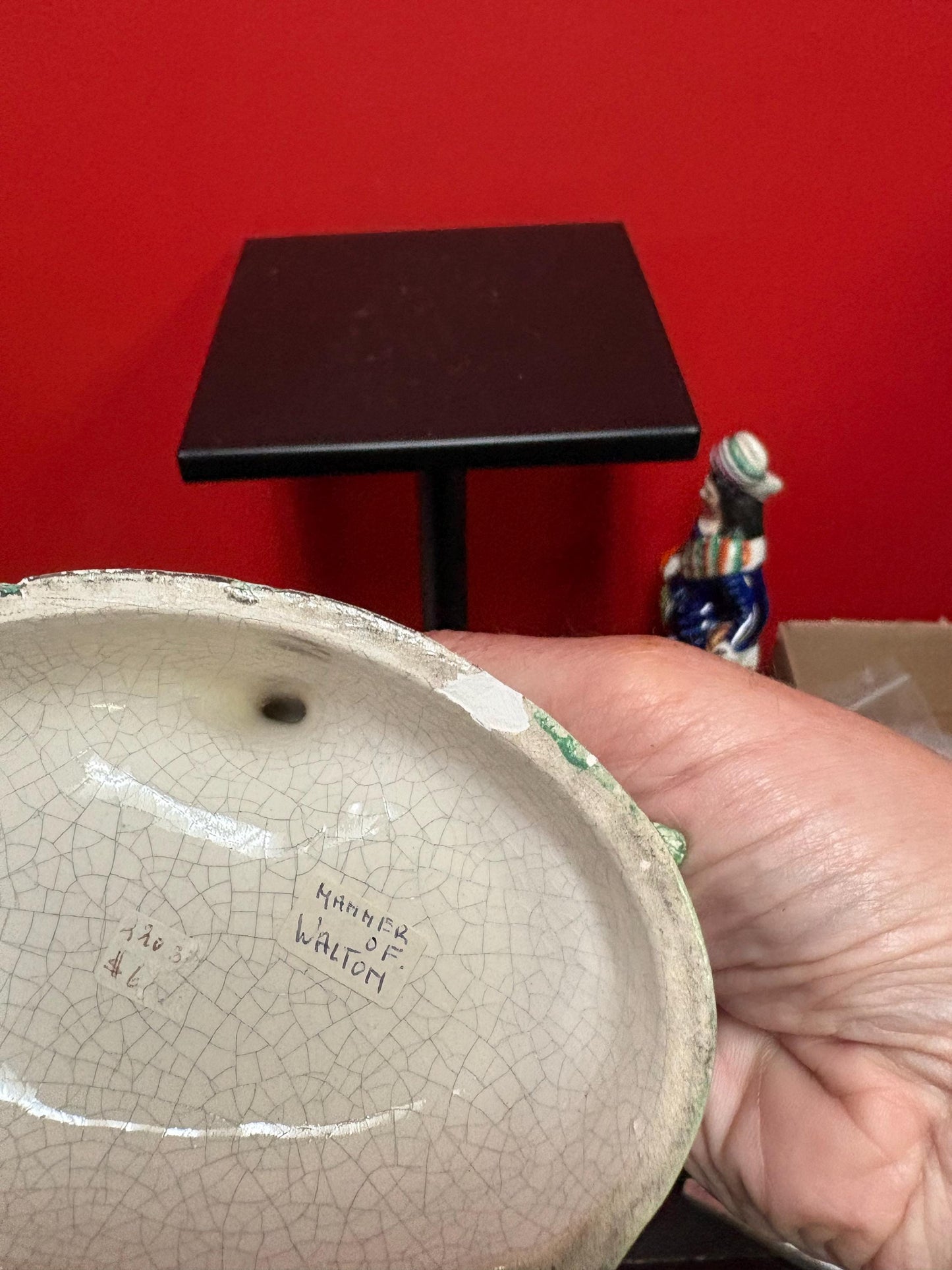 A 6 inch tall antique Staffordshire statue  great antique condition - one tiny chip