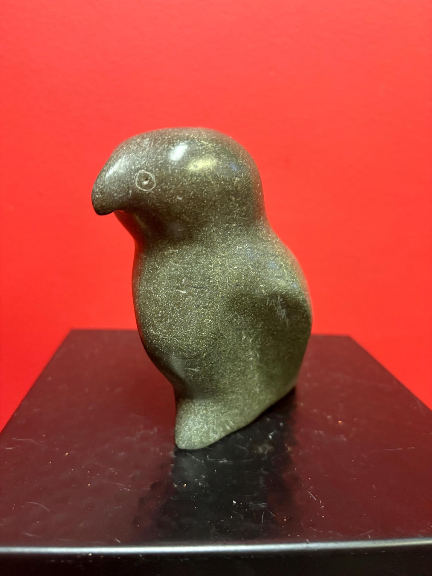 Lovely Inuit soapstone bird in good condition  5 inches high