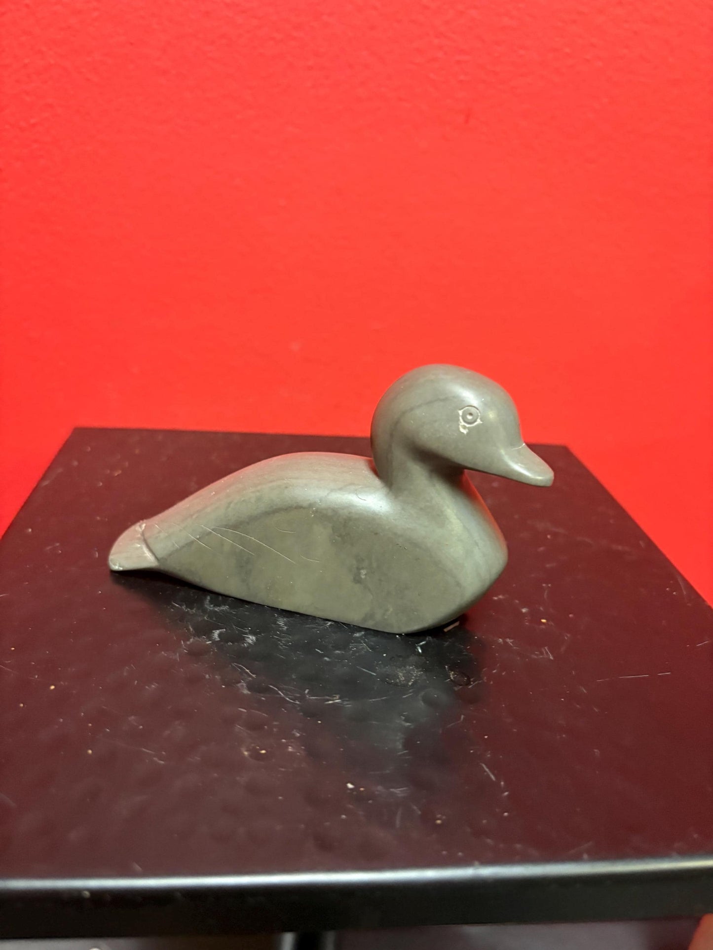 Indigenous Inuit 4 x 3 high soapstone bird  good condition and signed and good value