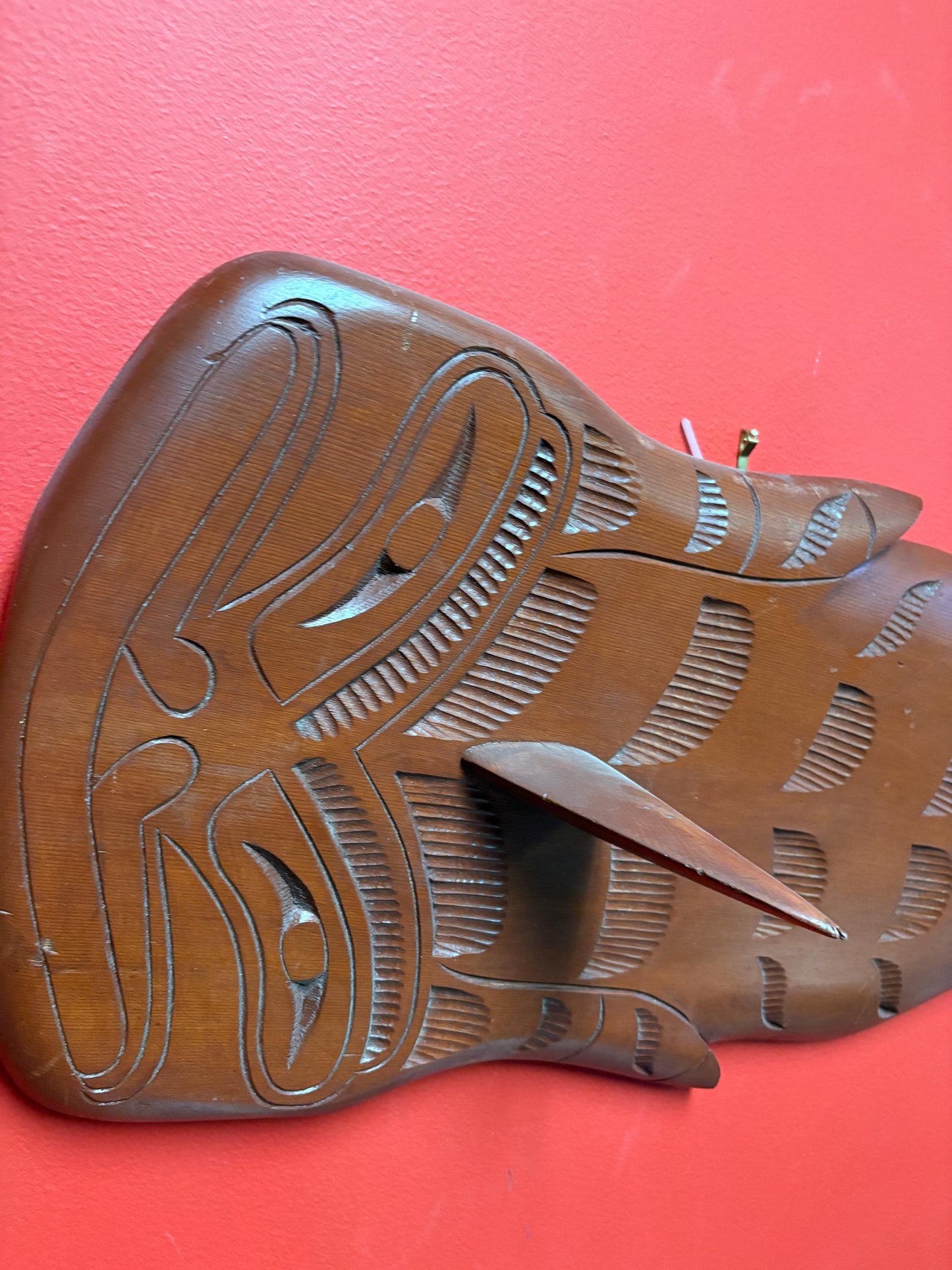 Beautiful 29 x 14 indigenous First Nations Pacific Northwest Coast unsigned killer whale plaque  huge and beautiful  wow