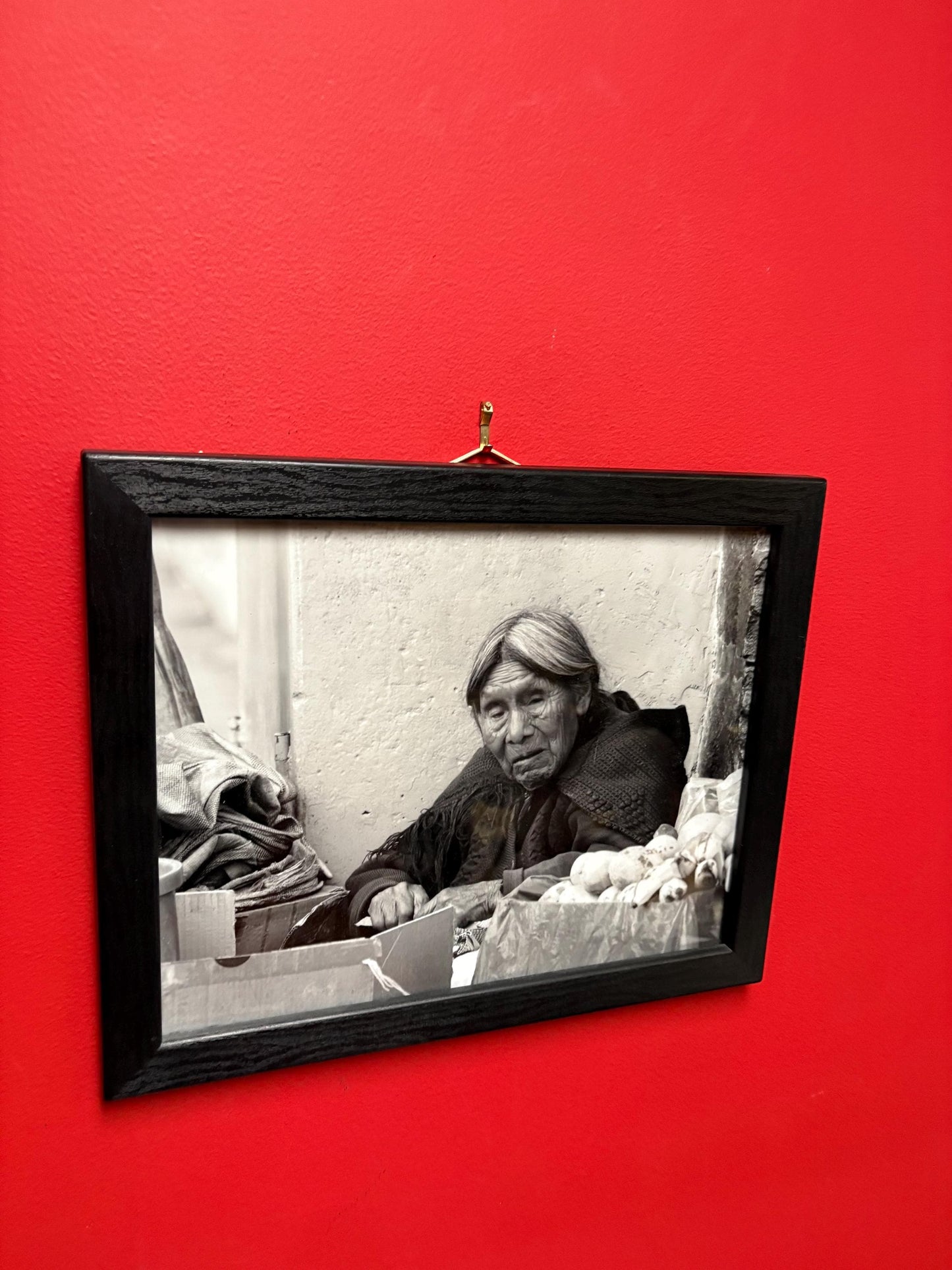 Framed photo  black-and-white indigenous first nations  seems vintage total 12 x 16  great value