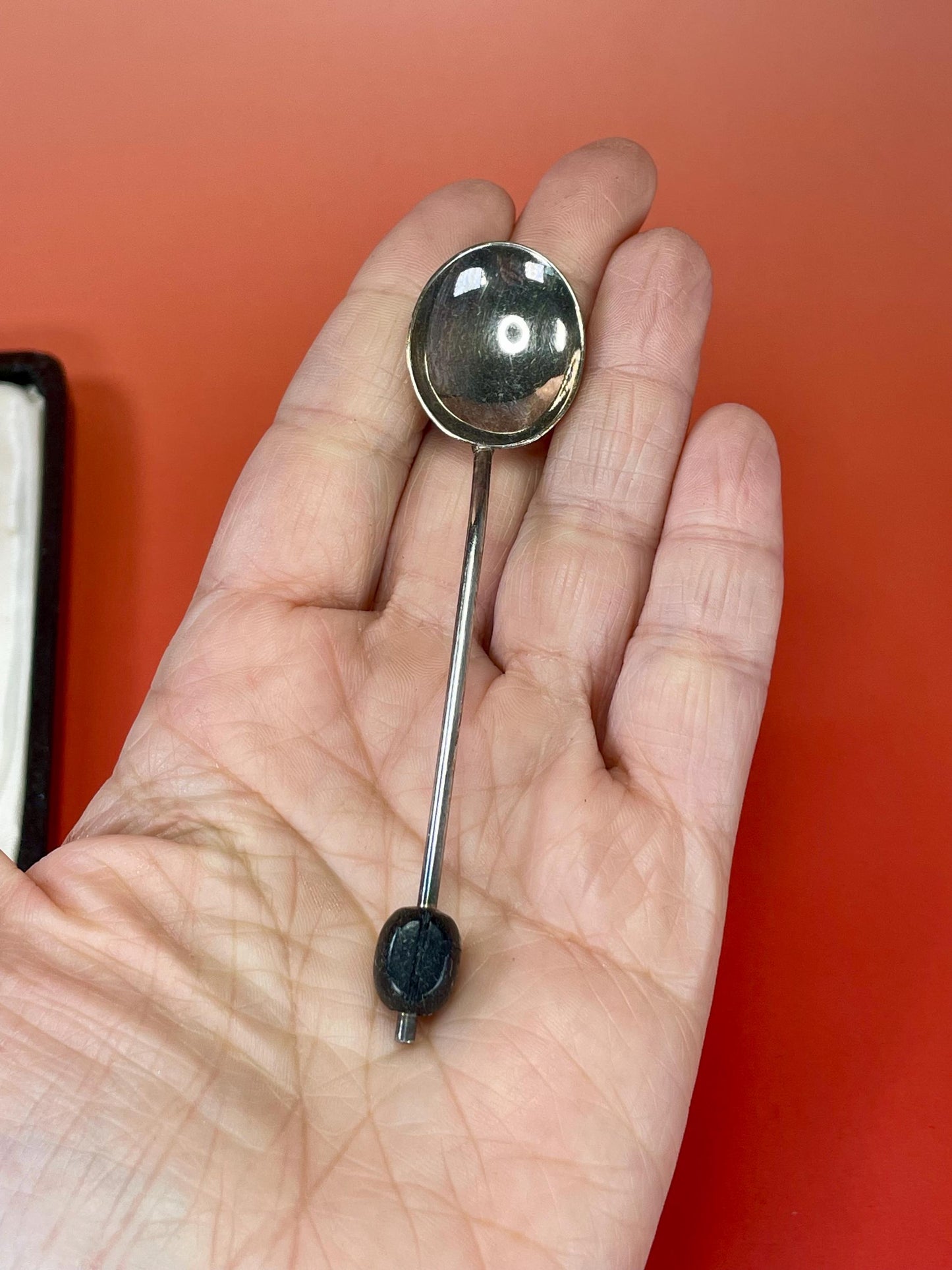 English Sterling Silver Coffee Spoon Set  4 inches each  in Case -B