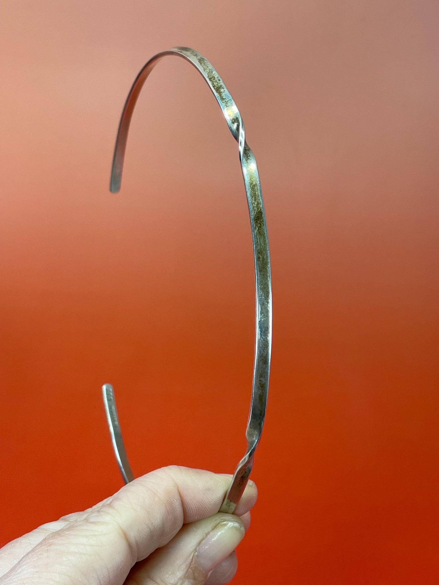 Stamped Mexican Sterling Silver Choker Necklace - B