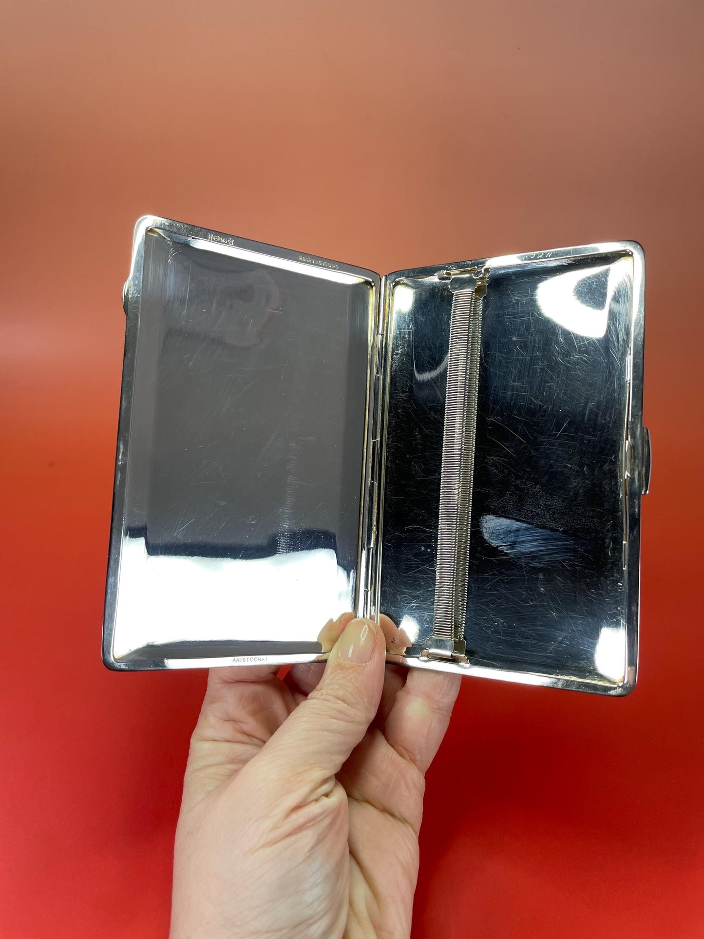 Antique Silver Plated Engine Turned Cigarette Case