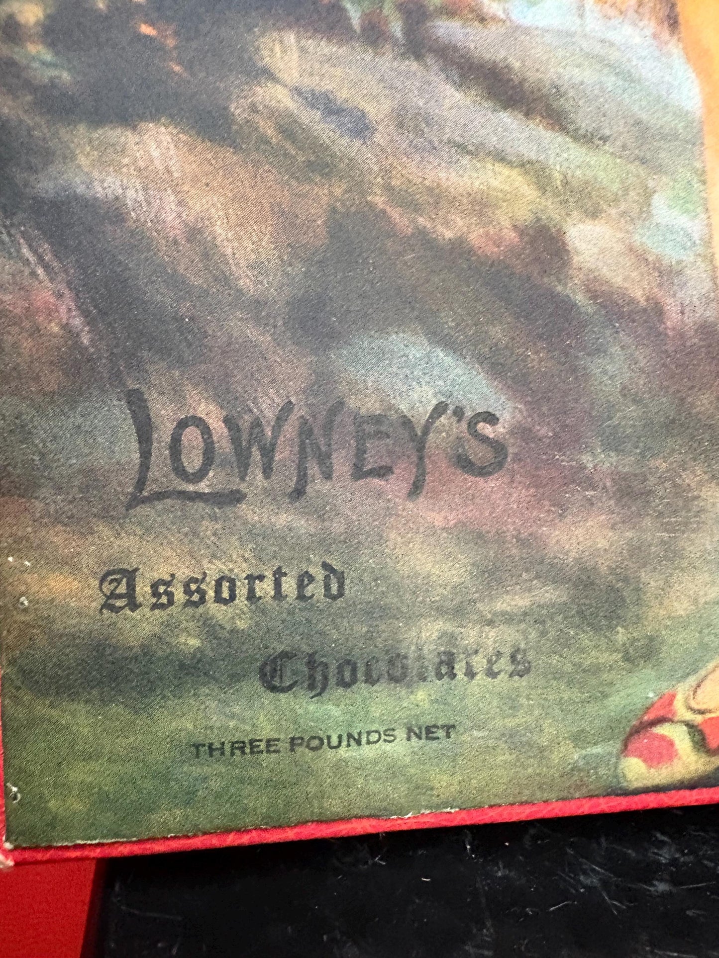 Stunning antique LOWNEYS assorted chocolate box with Pocahontas imagery in perfect condition - indigenous First Nations- 14 x 8 x 2 high