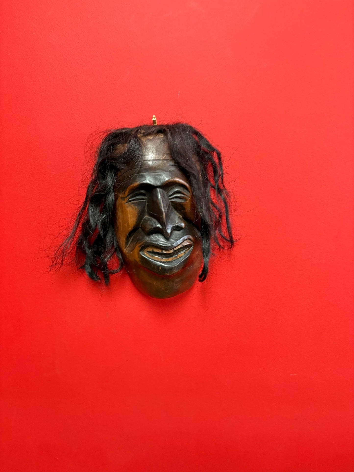 Beautiful traditional indigenous, first nations north West Coast mask  13 x 7 1/2 without hair  Howard Williams 1968  unique piece